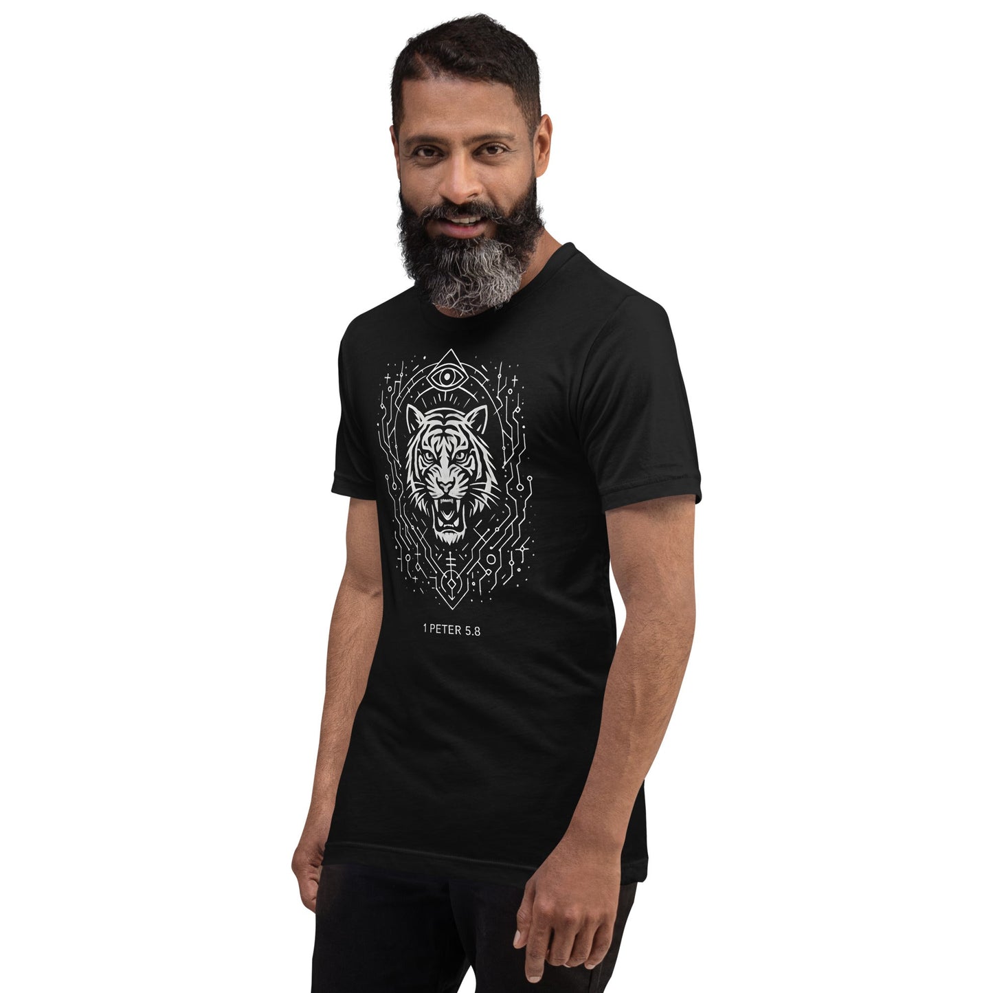 1 Peter 5:8 Unisex Black Christian T Shirt Unique Faith Design - WPiF