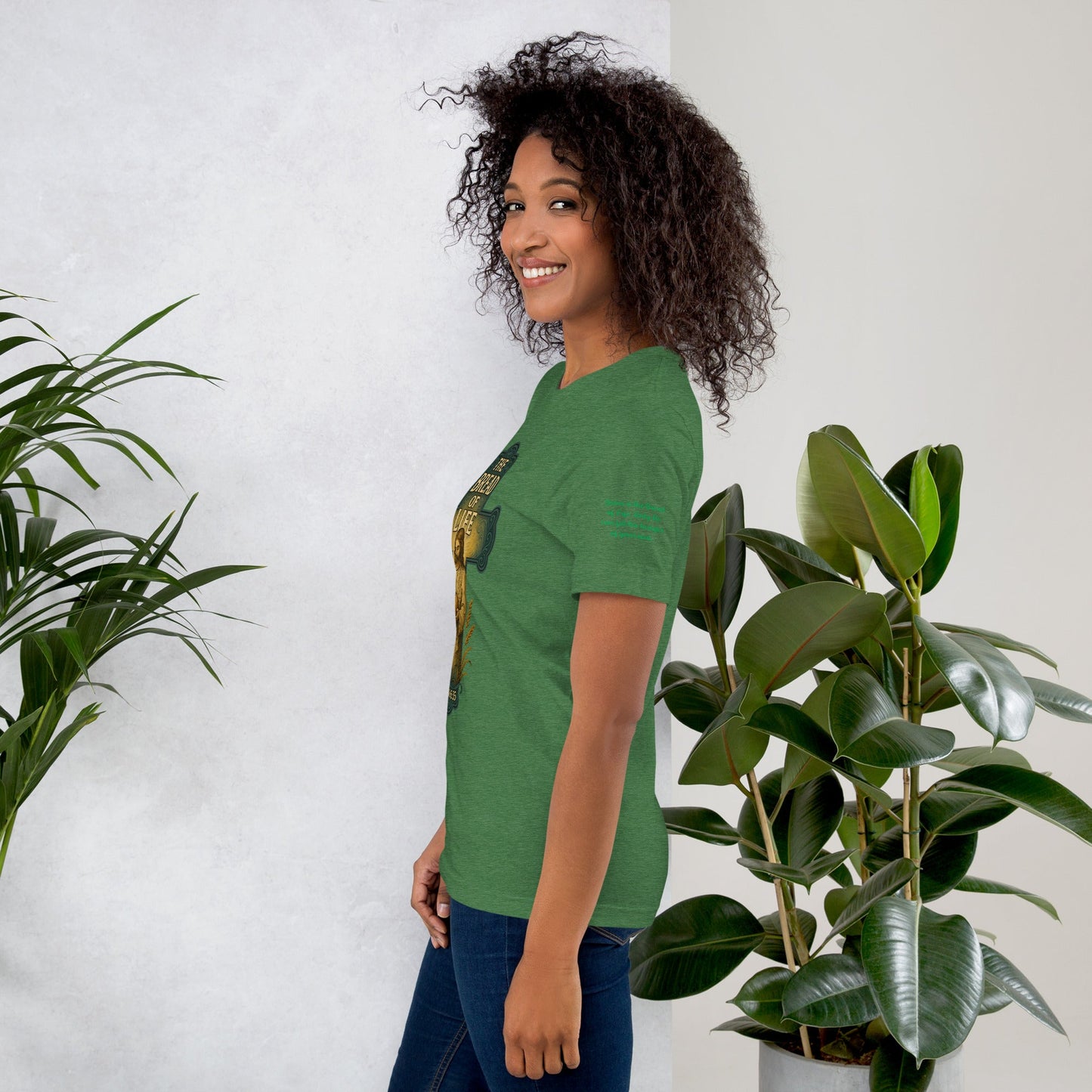 Bread of Life Unisex Green Christian T-Shirt Faith - Inspired Design - WPiF