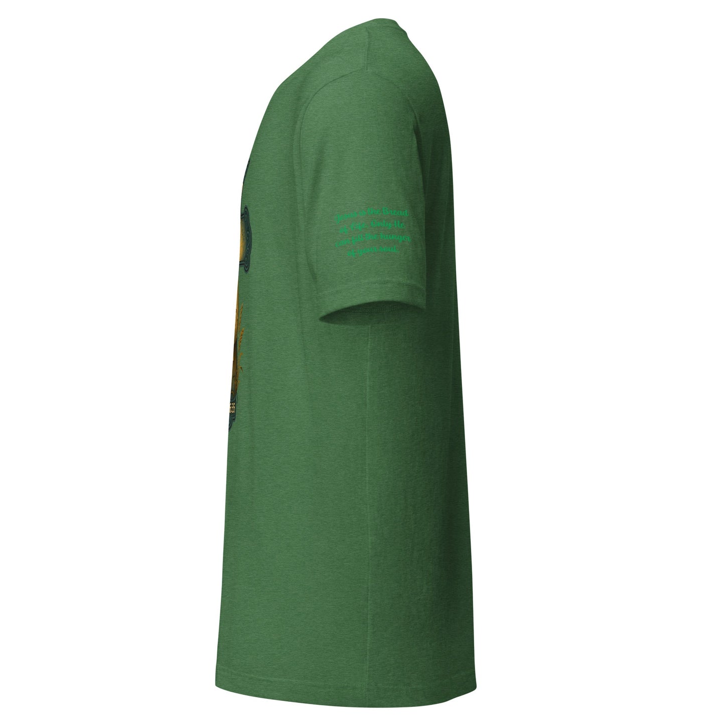 Bread of Life Unisex Green Christian T-Shirt Faith - Inspired Design - WPiF