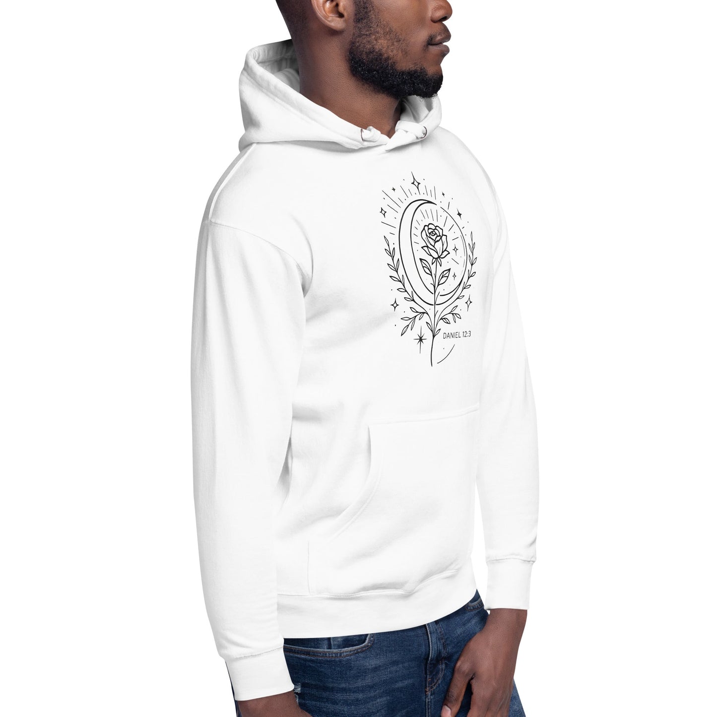 Daniel 12:3 Unisex White Christian Hoodie Shine Like the Stars - WPiF