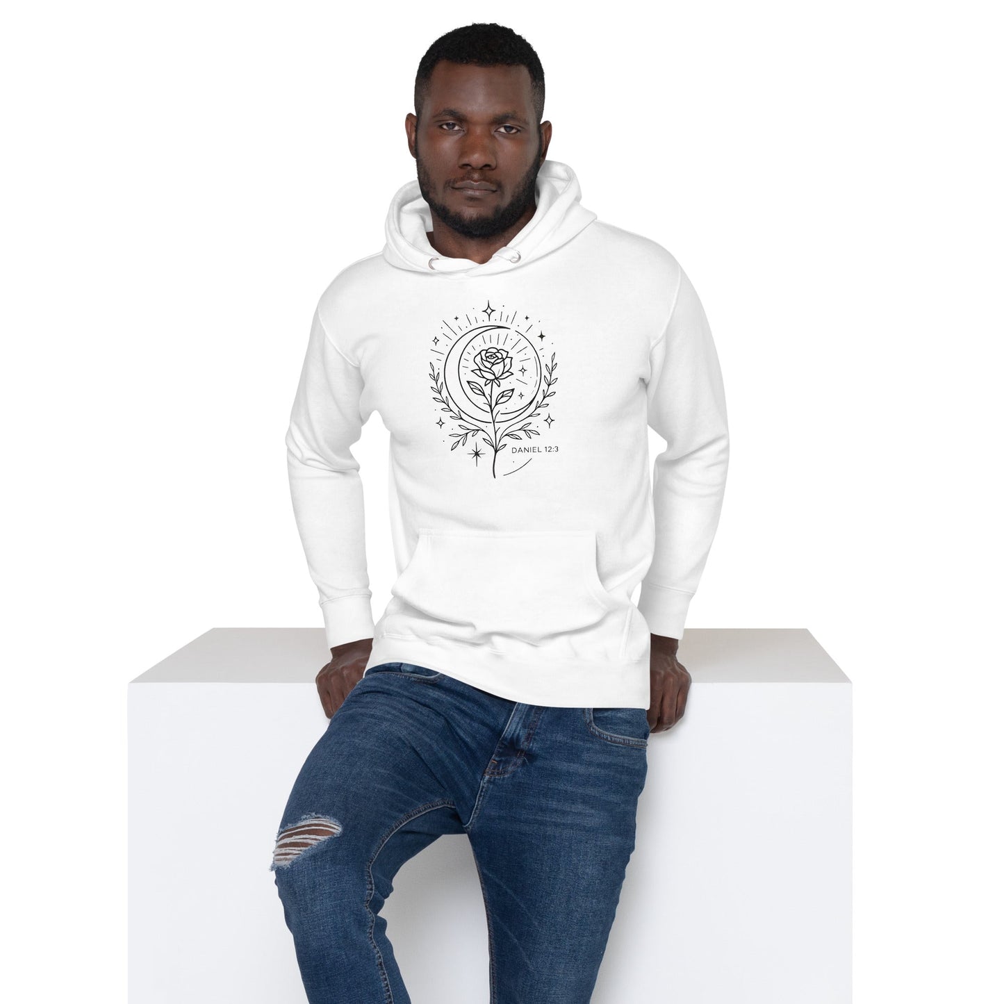 Daniel 12:3 Unisex White Christian Hoodie Shine Like the Stars - WPiF