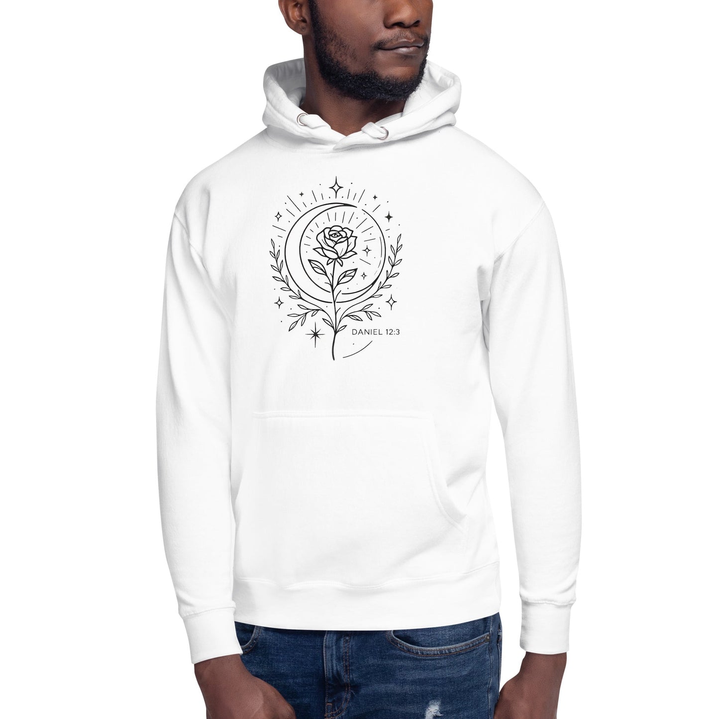 Daniel 12:3 Unisex White Christian Hoodie Shine Like the Stars - WPiF