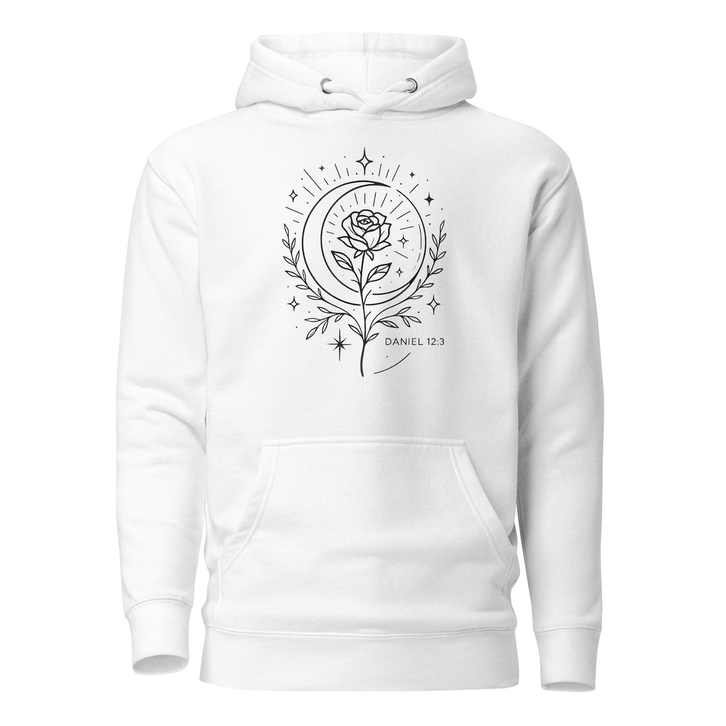 Daniel 12:3 Unisex White Christian Hoodie Shine Like the Stars - WPiF