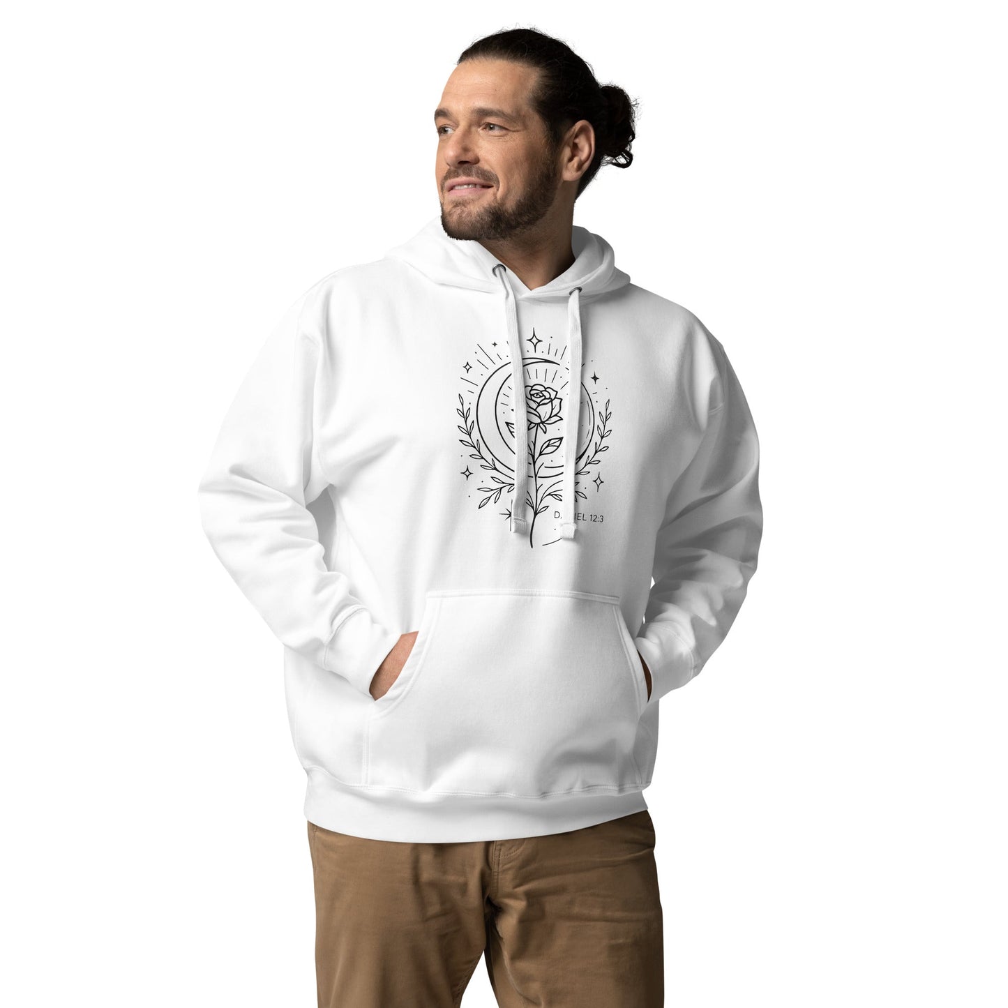 Daniel 12:3 Unisex White Christian Hoodie Shine Like the Stars - WPiF
