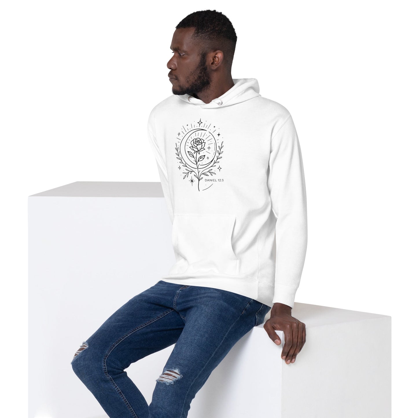 Daniel 12:3 Unisex White Christian Hoodie Shine Like the Stars - WPiF
