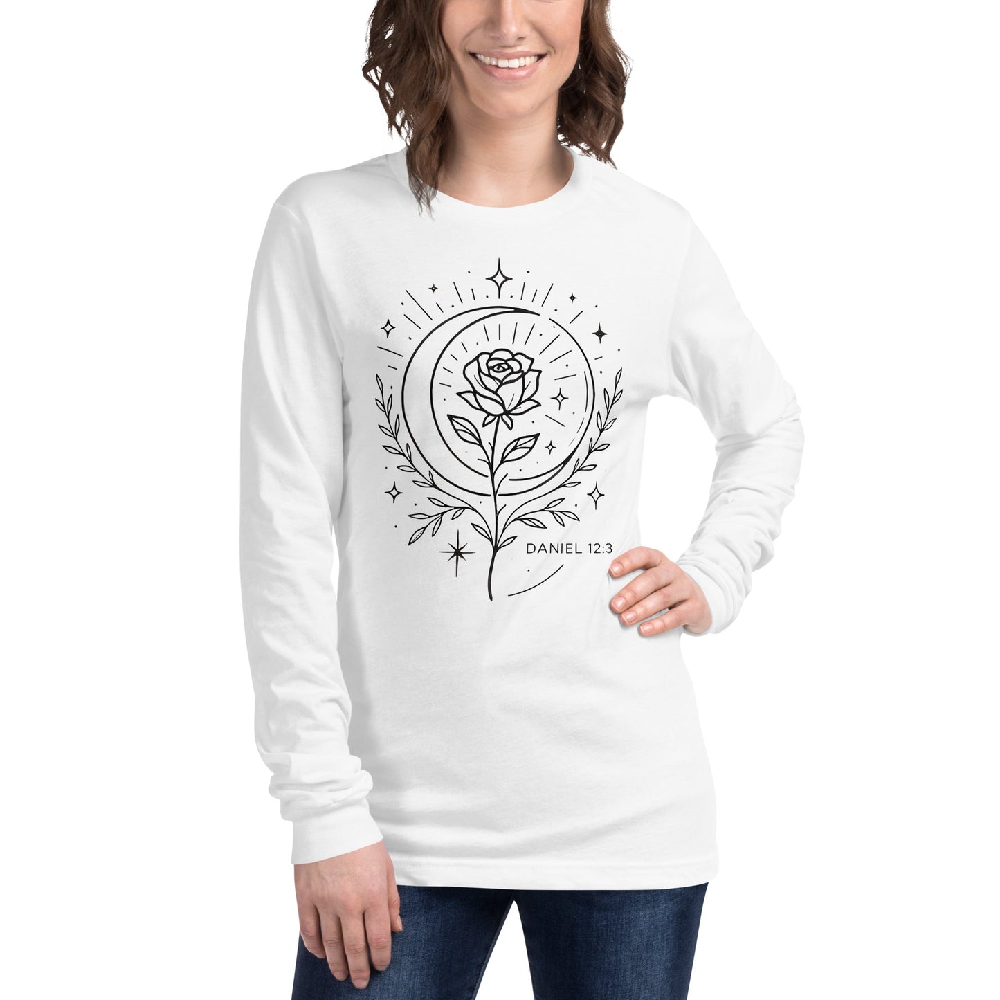 Daniel 12:3 Unisex White Christian Long Sleeve Those Who Shine - WPiF