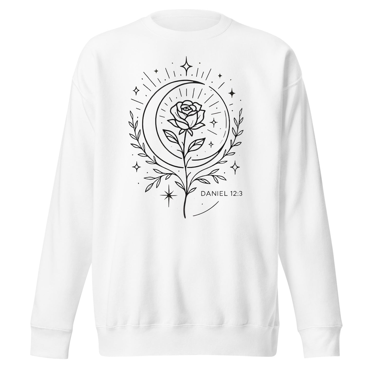 Daniel 12:3 Unisex White Christian Sweater Shine Forever Faith - WPiF
