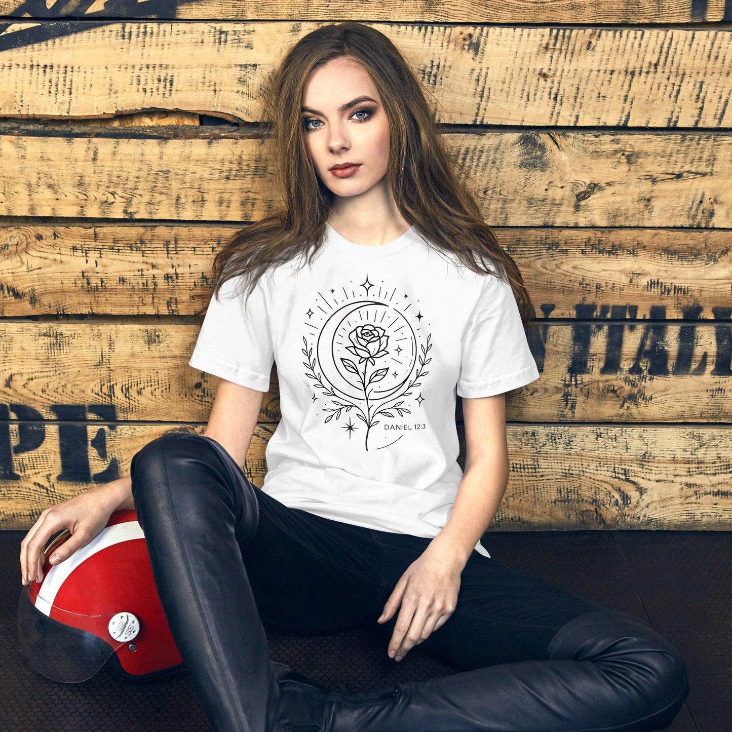 Daniel 12:3 Unisex White Christian T-Shirt Those Who Shine Faith Design - WPiF