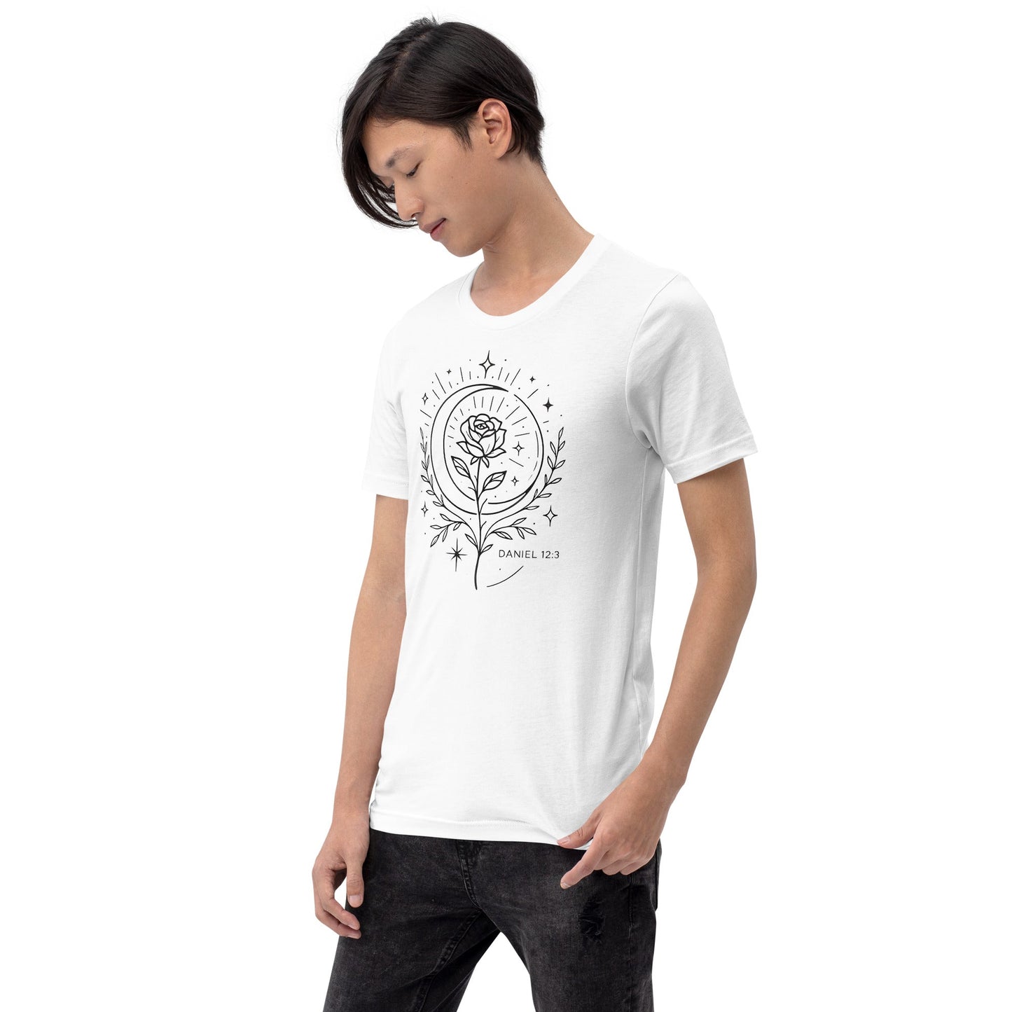 Daniel 12:3 Unisex White Christian T-Shirt Those Who Shine Faith Design - WPiF