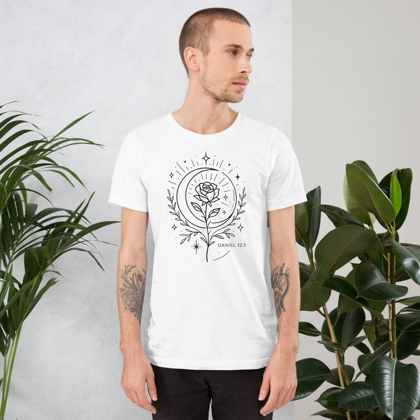Daniel 12:3 Unisex White Christian T-Shirt Those Who Shine Faith Design - WPiF