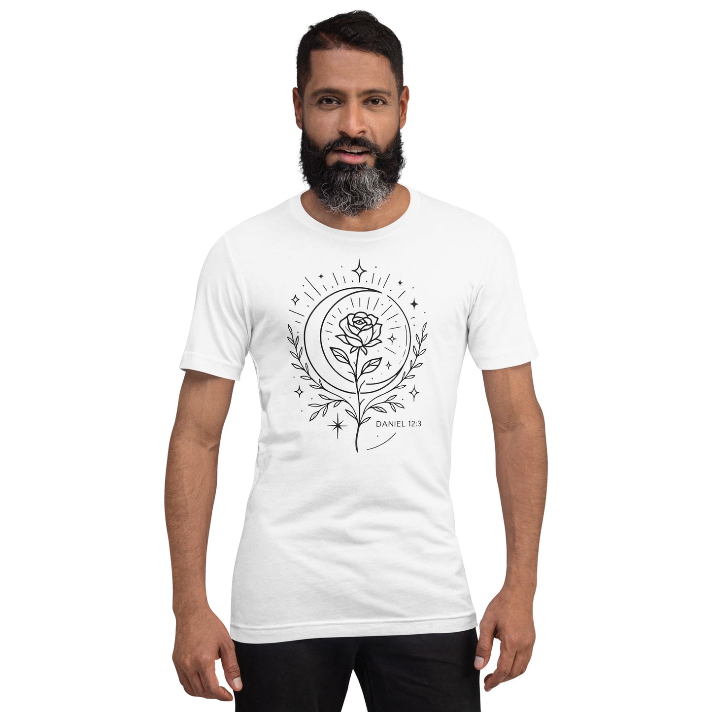 Daniel 12:3 Unisex White Christian T-Shirt Those Who Shine Faith Design - WPiF