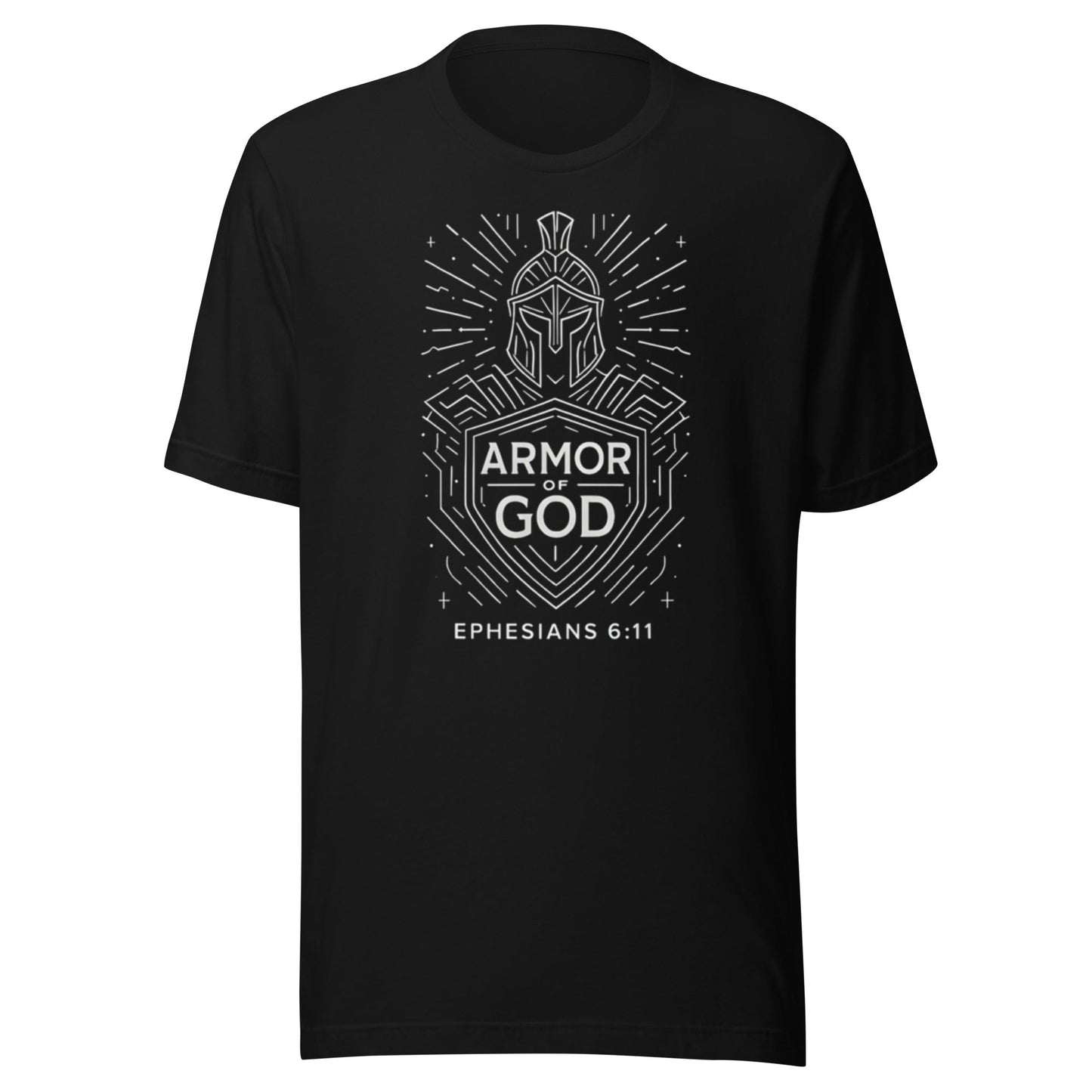 Ephesians 6:11 Unisex Black Christian T-Shirt Armour of God - WPiF