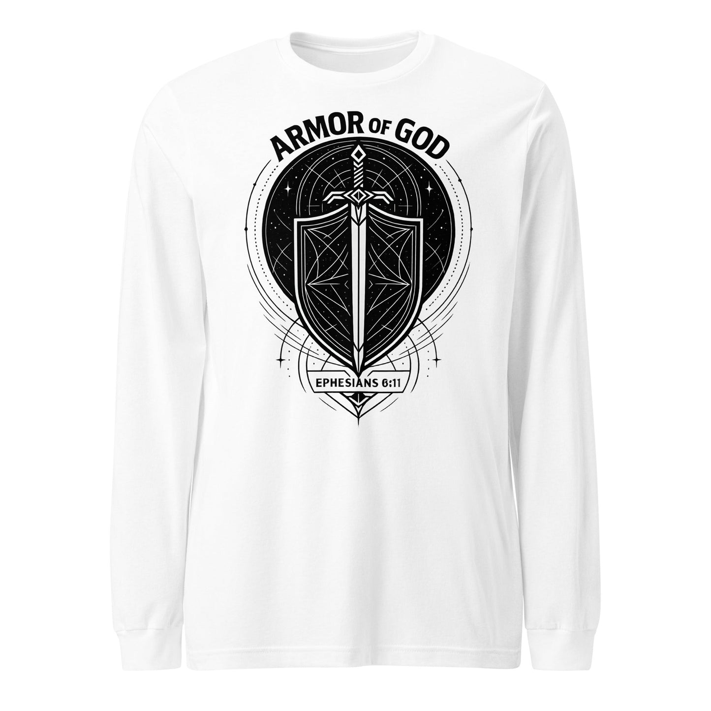 Ephesians 6:11 Unisex White Christian Long Sleeve Armour of God - WPiF