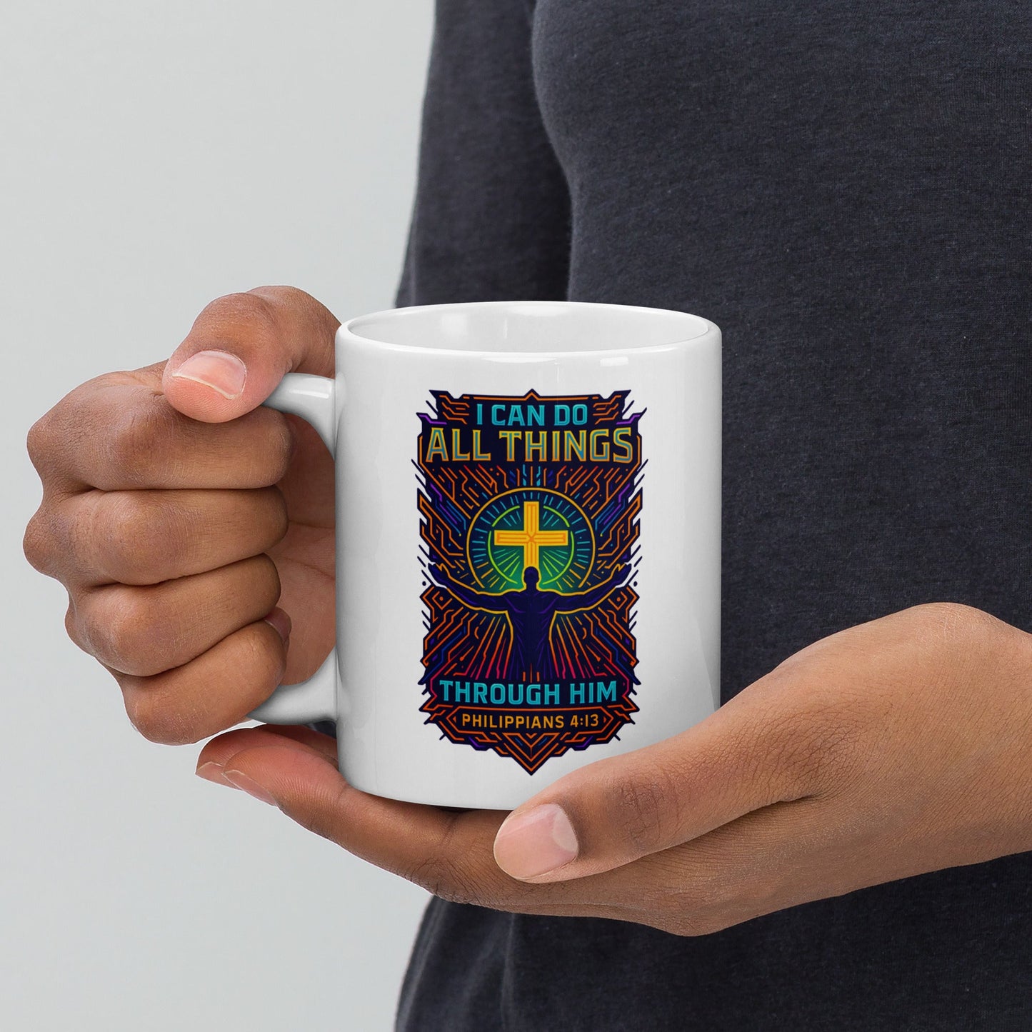 Faith Strength Mug – Philippians 4:13 Inspired Design - WPiF