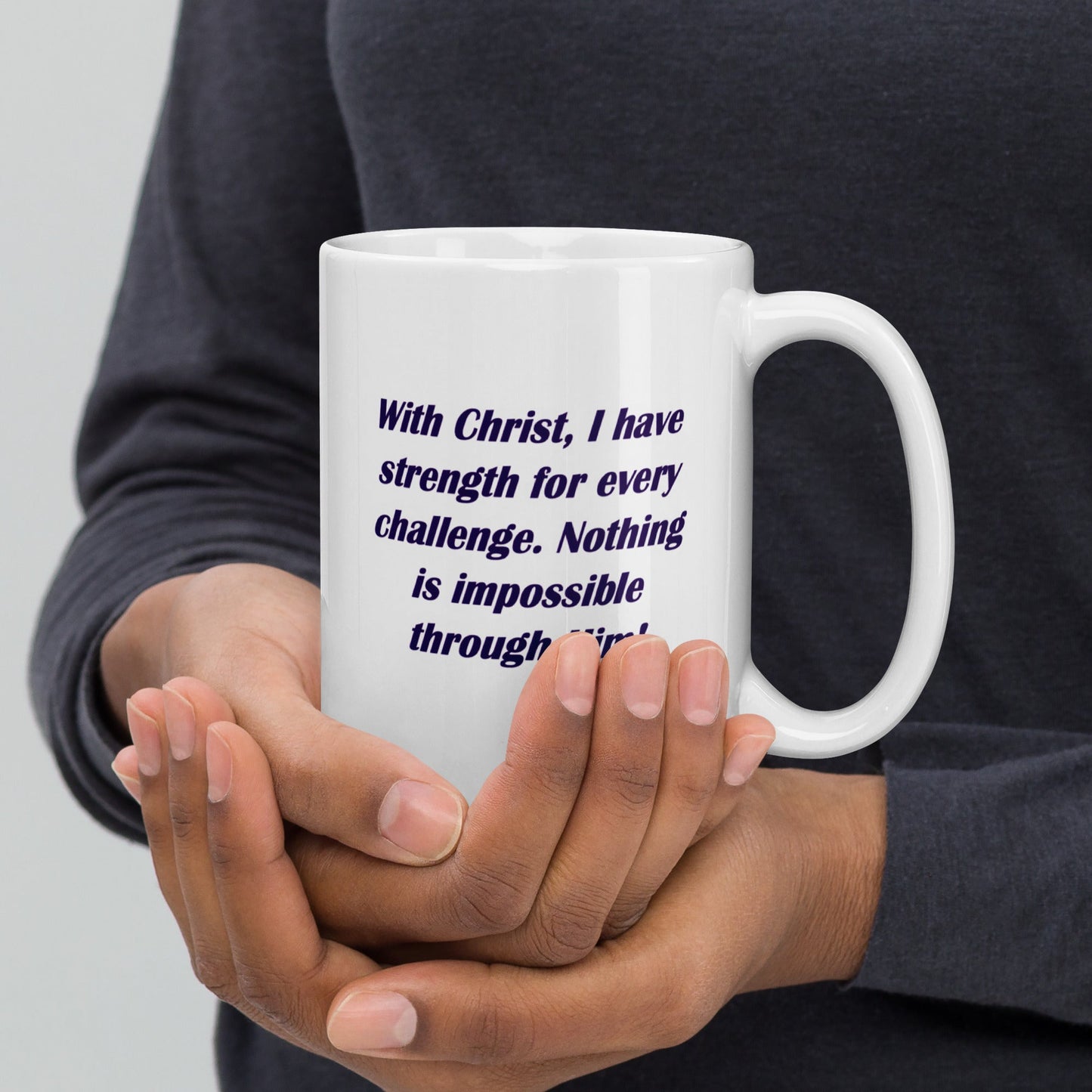 Faith Strength Mug – Philippians 4:13 Inspired Design - WPiF