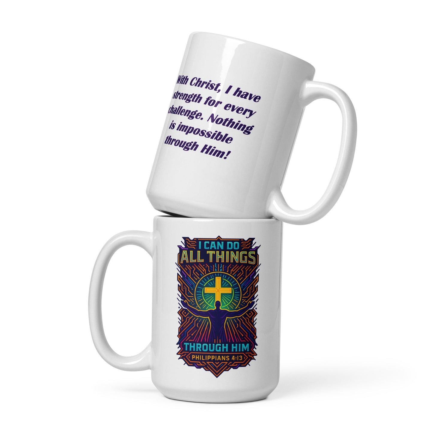 Faith Strength Mug – Philippians 4:13 Inspired Design - WPiF