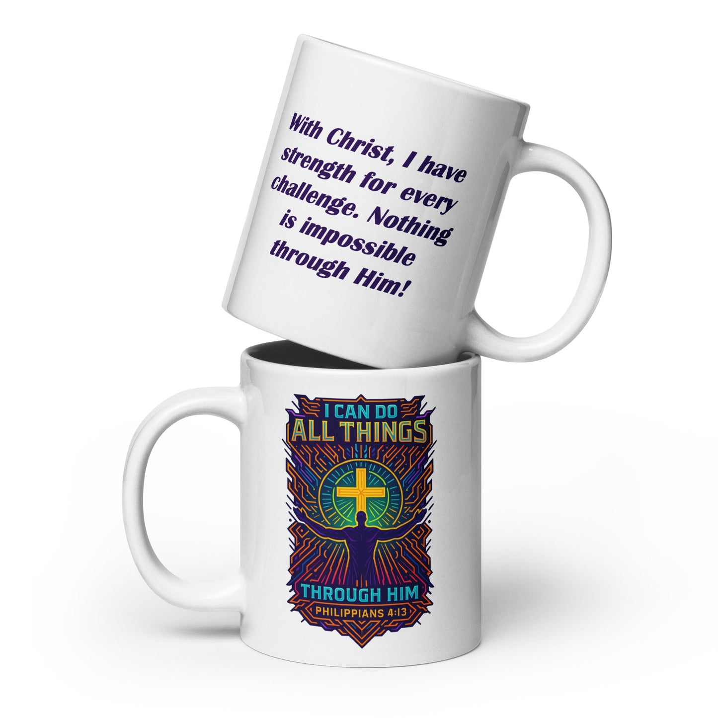 Faith Strength Mug – Philippians 4:13 Inspired Design - WPiF