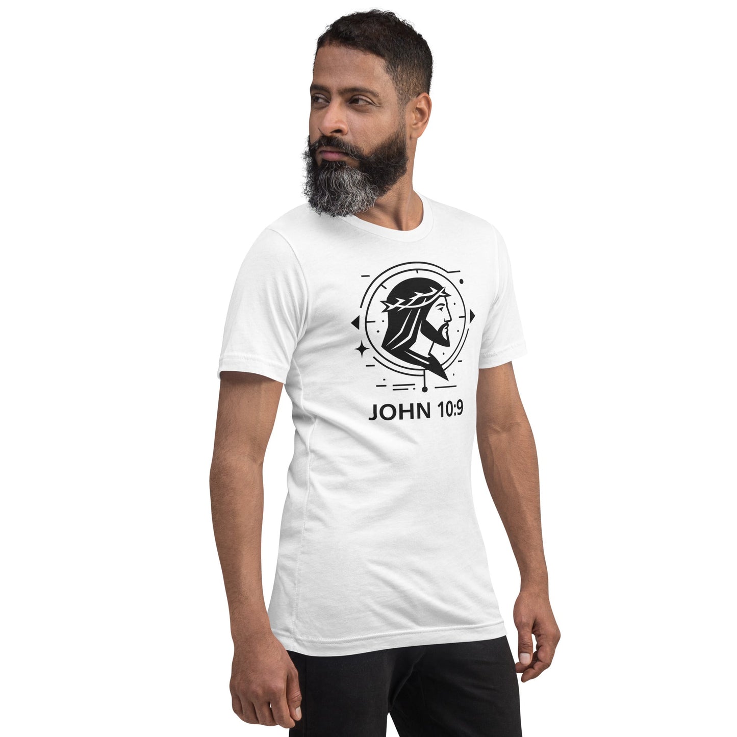 John 10:9 Unisex Christian White T-Shirt Unique Faith Design - WPiF