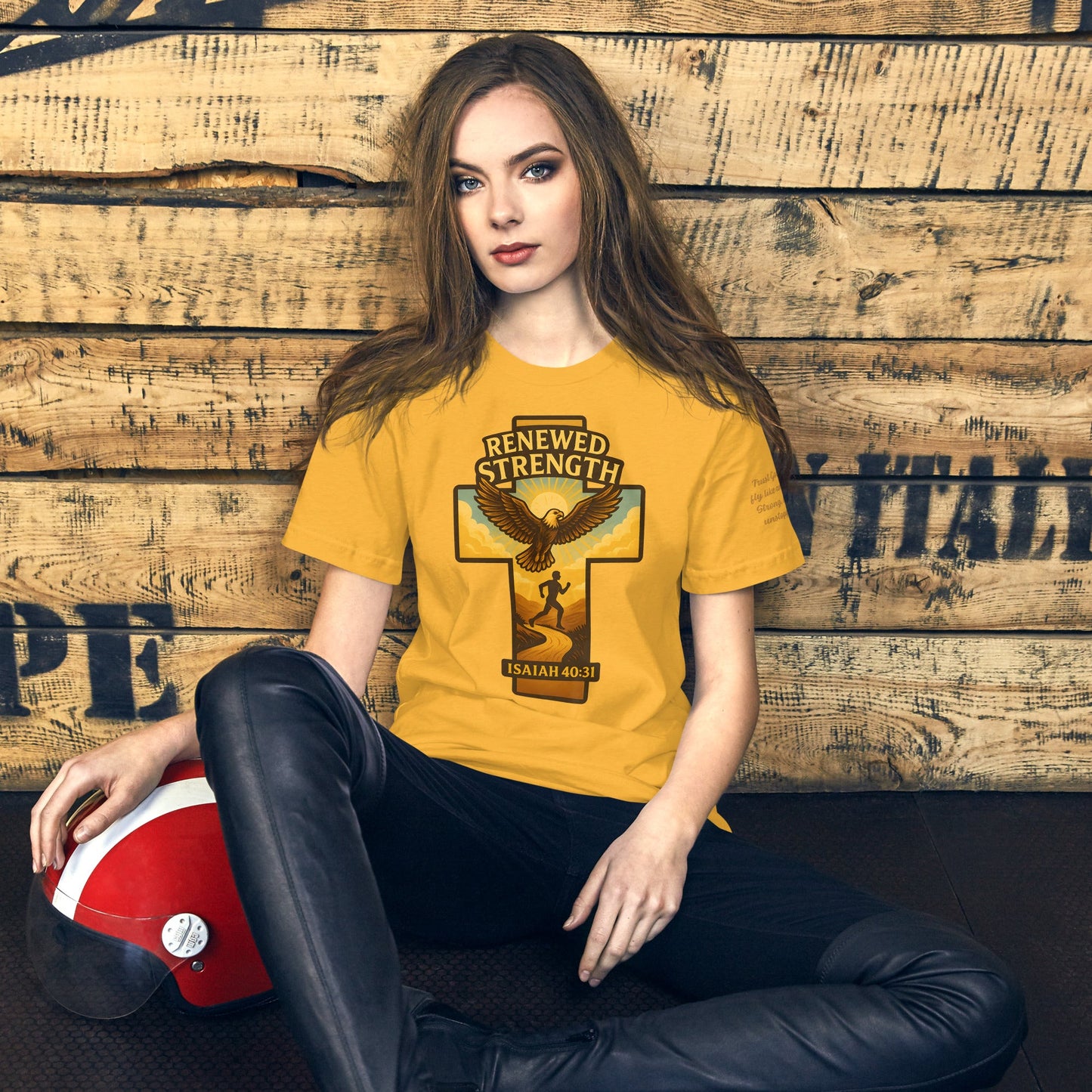 Renewed Strength Unisex Black Christian T-Shirt Bold Faith Apparel - WPiF