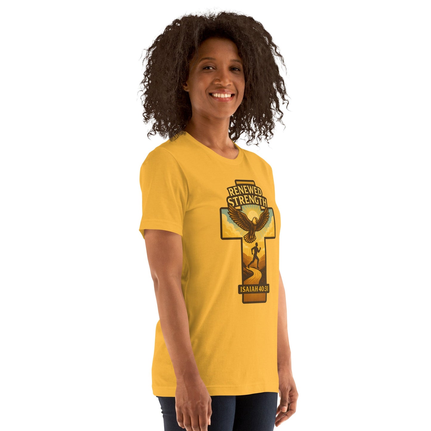 Renewed Strength Unisex Black Christian T-Shirt Bold Faith Apparel - WPiF