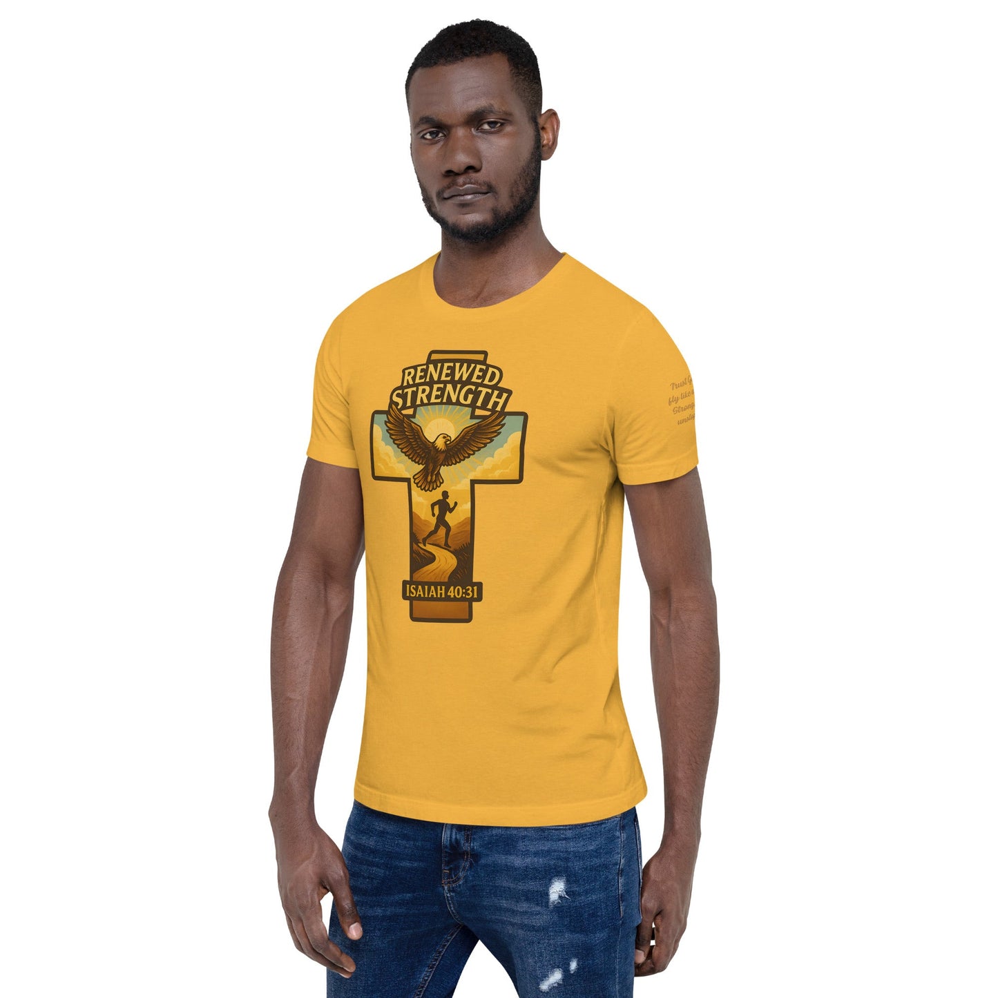 Renewed Strength Unisex Black Christian T-Shirt Bold Faith Apparel - WPiF