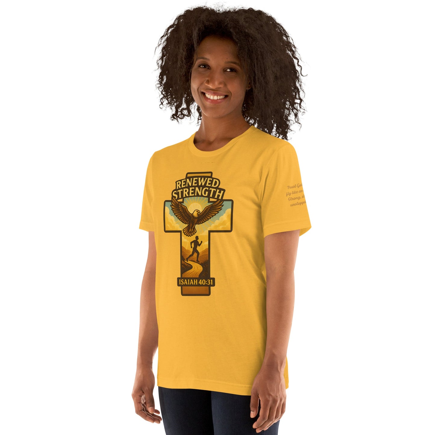 Renewed Strength Unisex Black Christian T-Shirt Bold Faith Apparel - WPiF