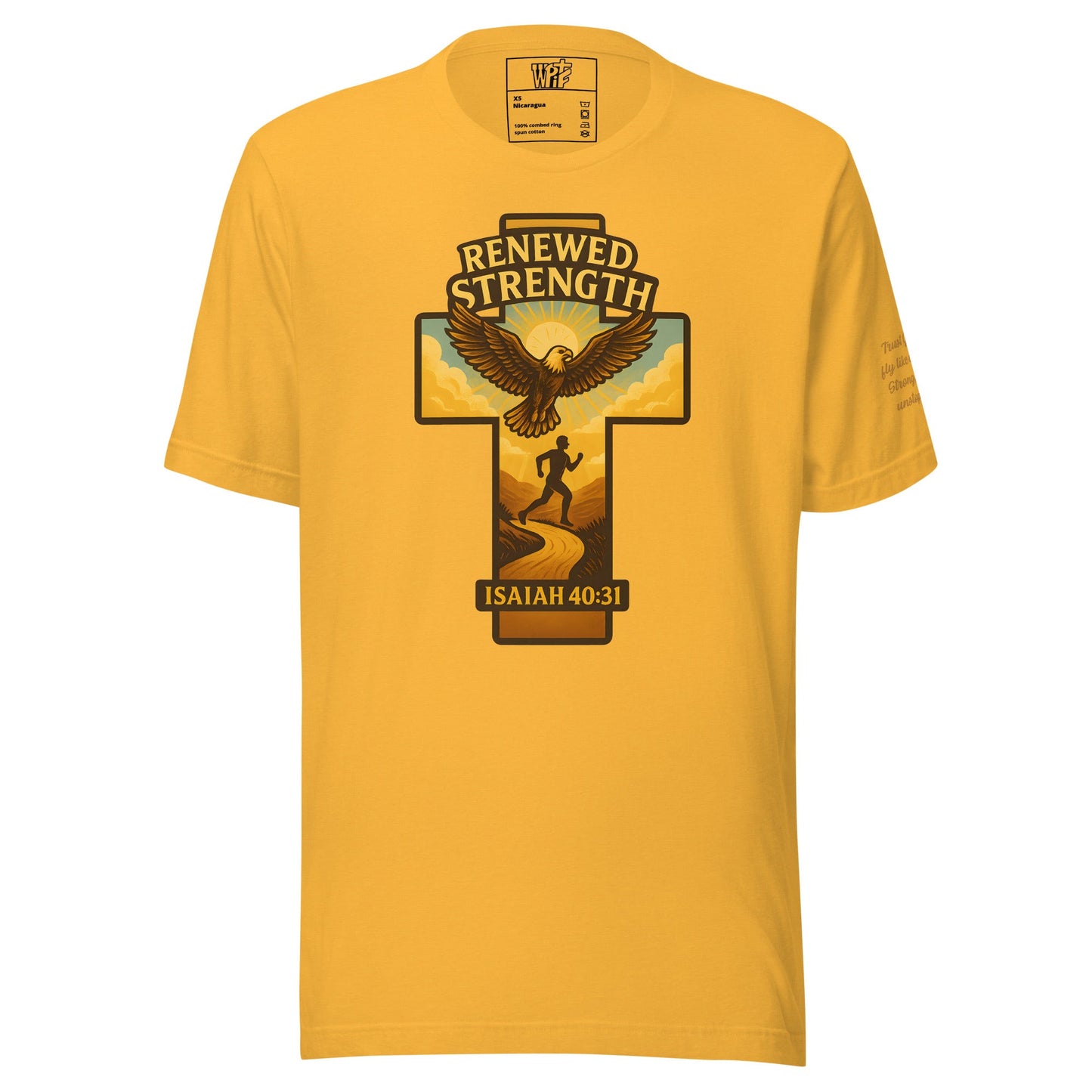 Renewed Strength Unisex Black Christian T-Shirt Bold Faith Apparel - WPiF