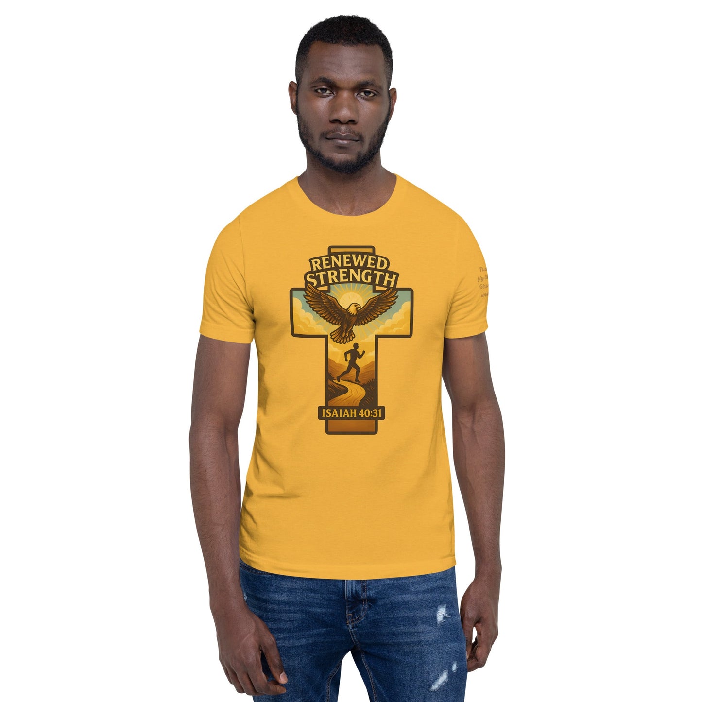 Renewed Strength Unisex Black Christian T-Shirt Bold Faith Apparel - WPiF