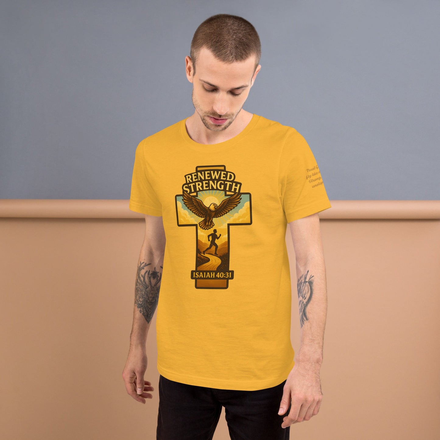 Renewed Strength Unisex Black Christian T-Shirt Bold Faith Apparel - WPiF