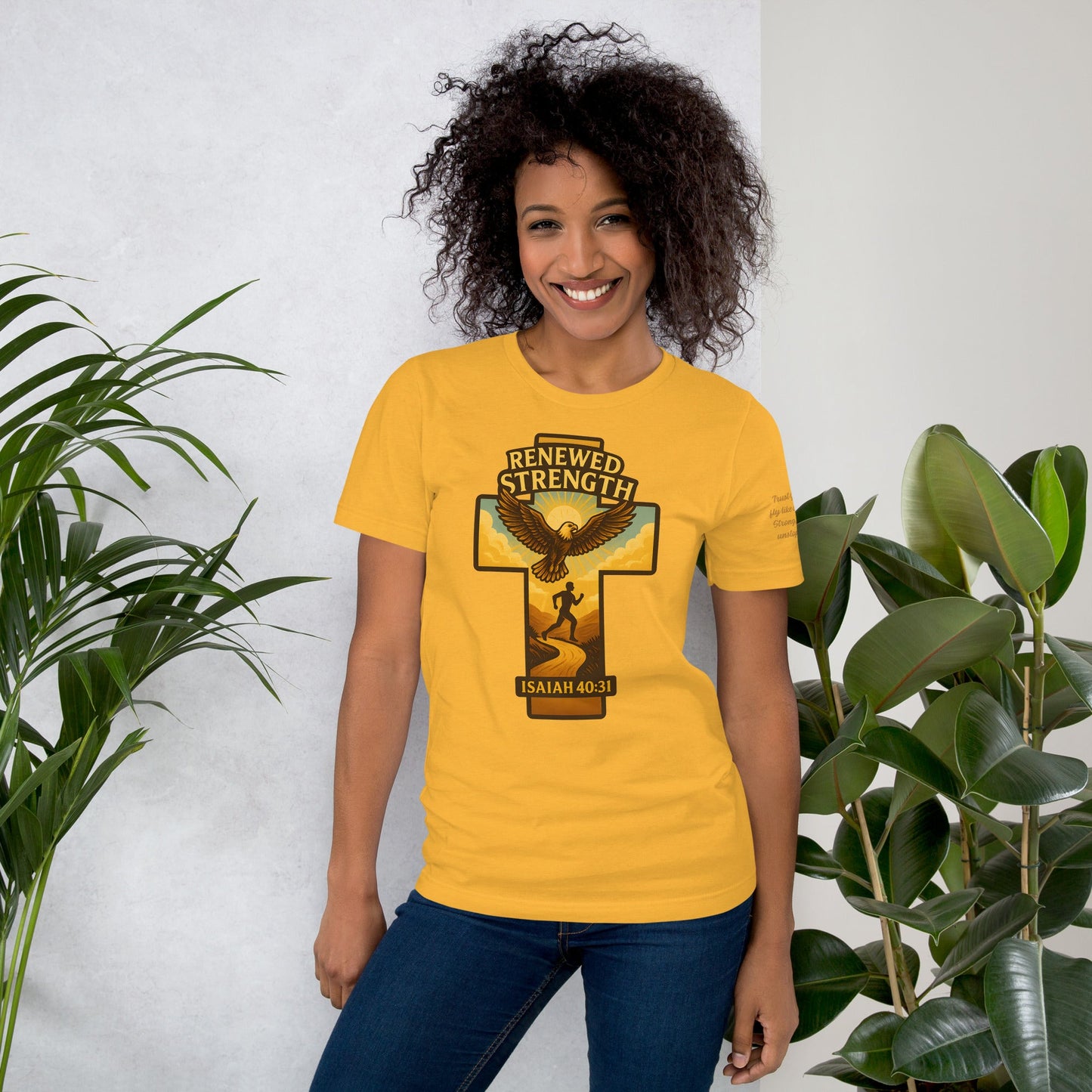 Renewed Strength Unisex Black Christian T-Shirt Bold Faith Apparel - WPiF