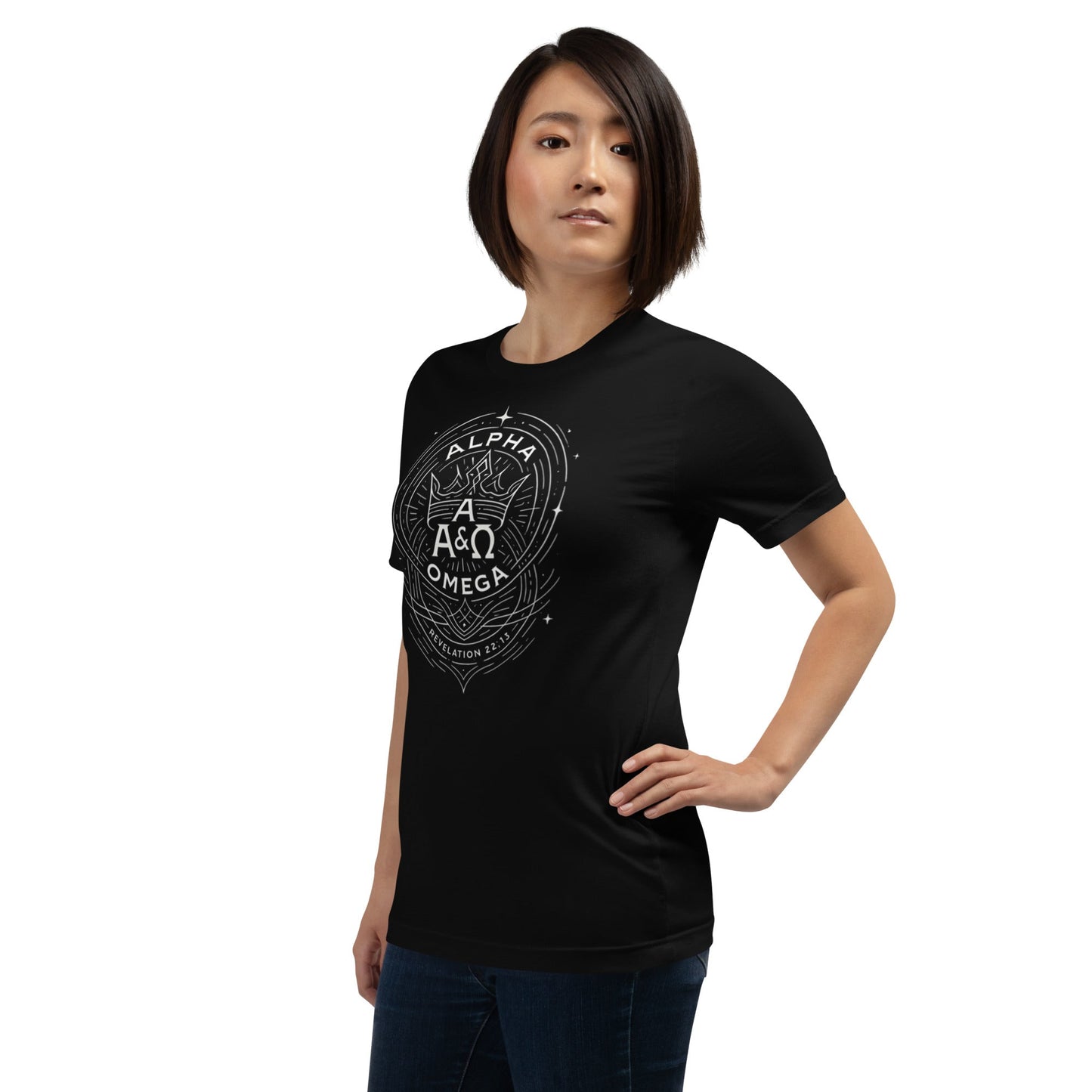 Revelation 22:13 Unisex Black Christian T Shirt Unique Faith Design - WPiF