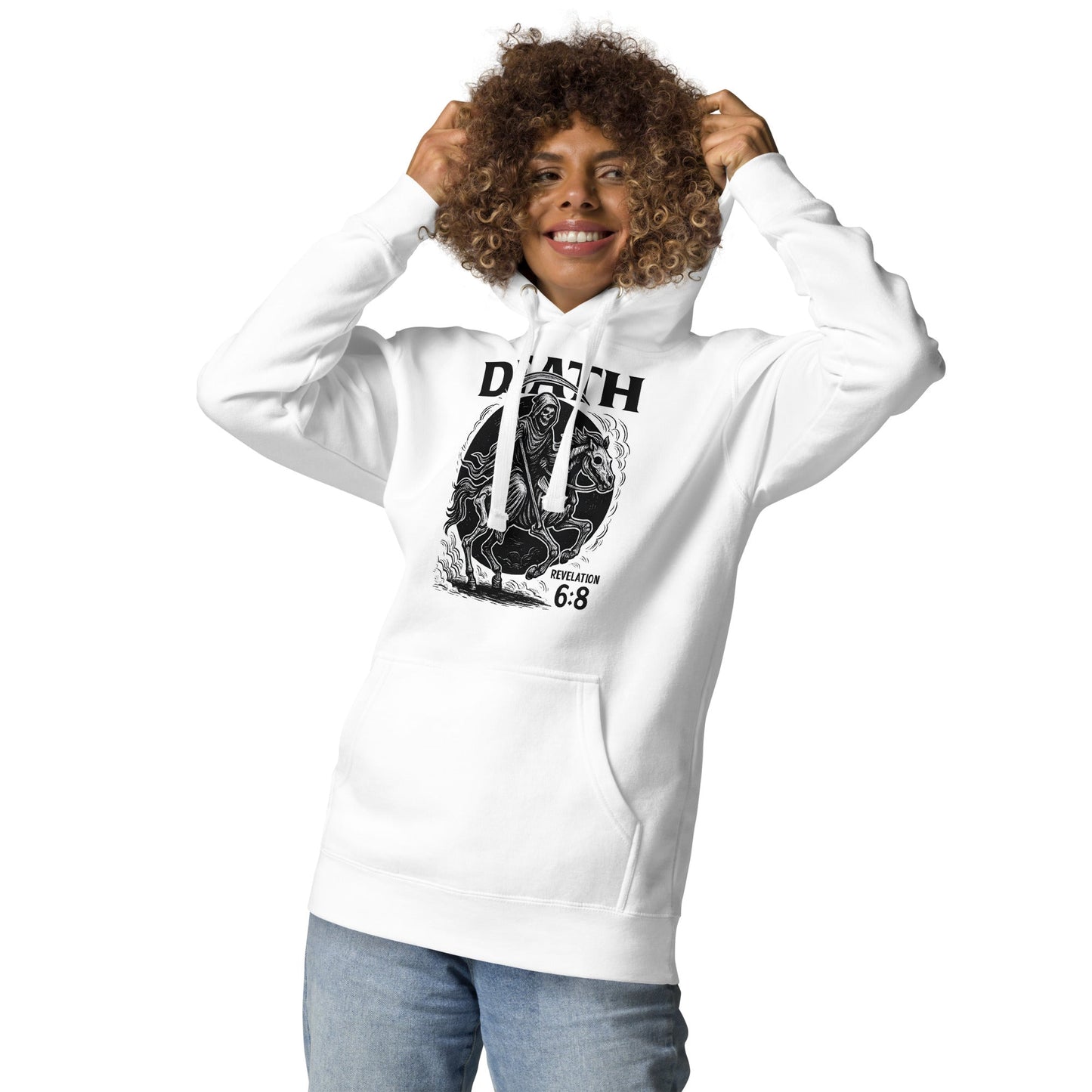 Revelation 6:8 Unisex Black Christian Hoodie Pale Horse Death Rider - WPiF