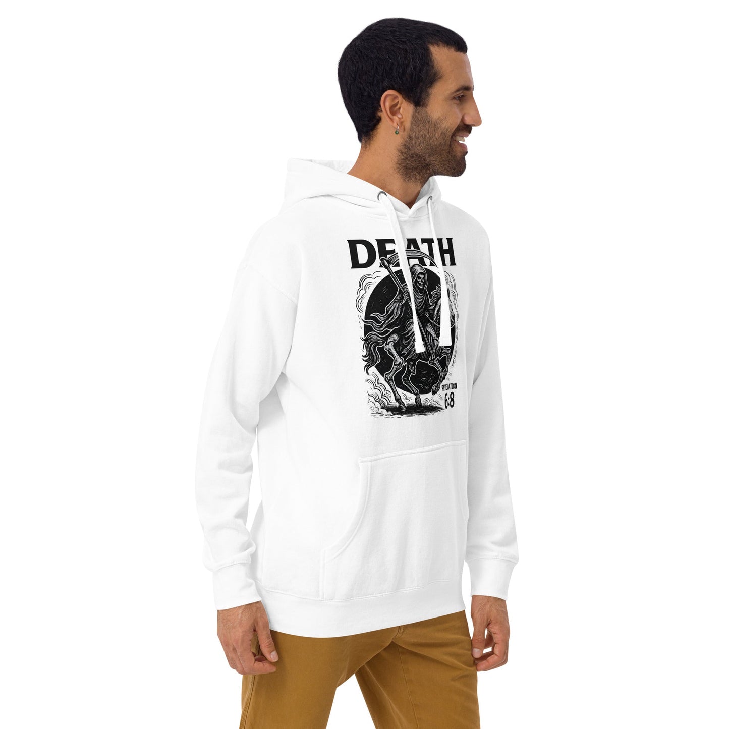 Revelation 6:8 Unisex Black Christian Hoodie Pale Horse Death Rider - WPiF