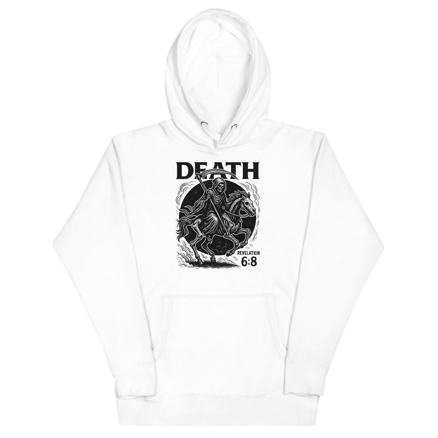 Revelation 6:8 Unisex Black Christian Hoodie Pale Horse Death Rider - WPiF