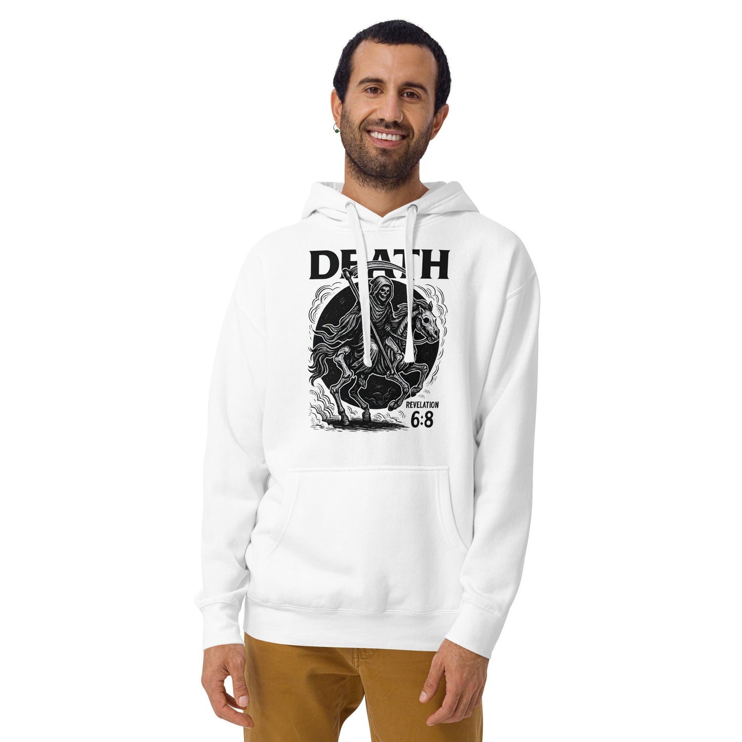 Revelation 6:8 Unisex Black Christian Hoodie Pale Horse Death Rider - WPiF