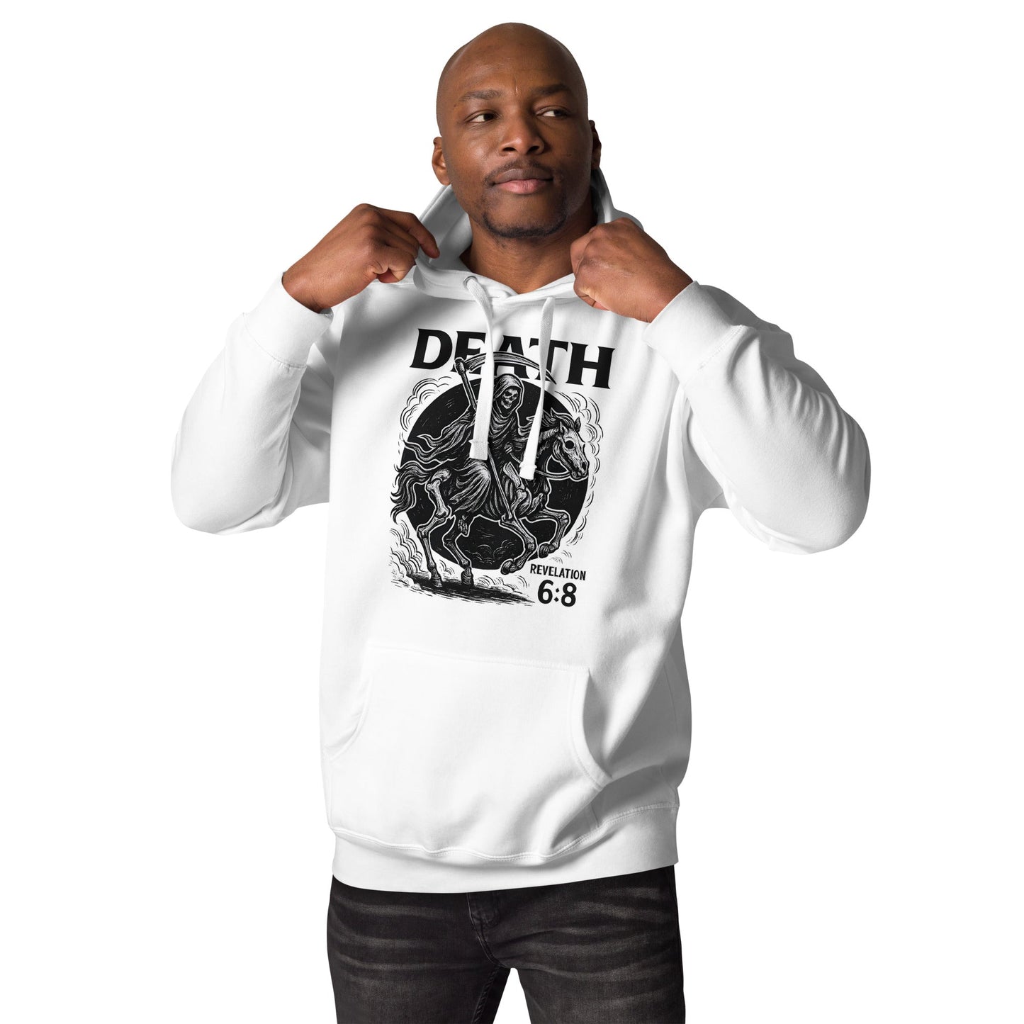 Revelation 6:8 Unisex Black Christian Hoodie Pale Horse Death Rider - WPiF