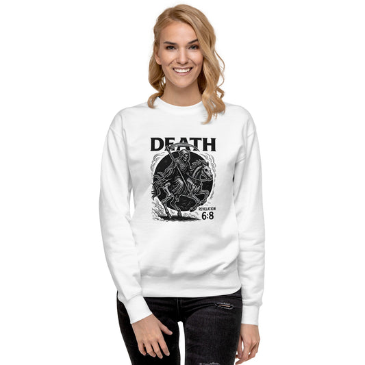 Revelation 6:8 Unisex Black Christian Sweater Pale Horse Death Rider - WPiF