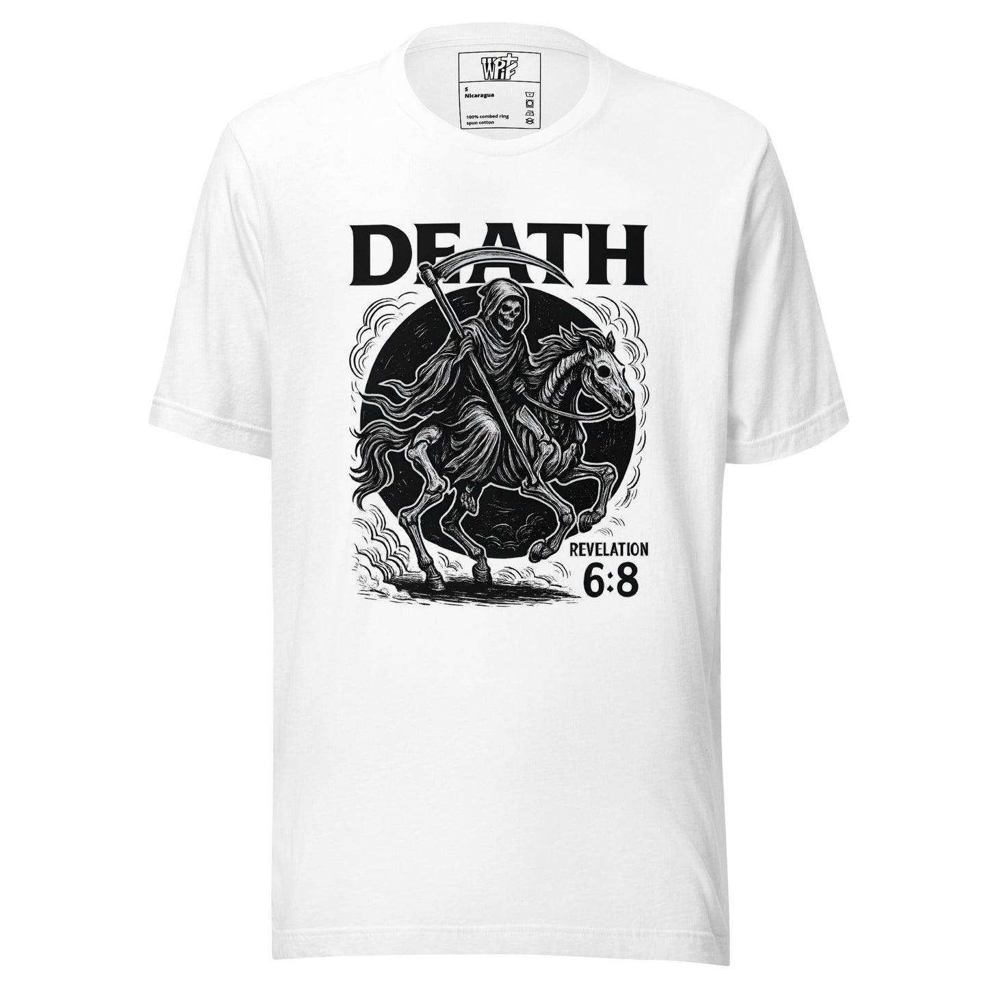 Revelation 6:8 Unisex Black Christian T-Shirt Pale Horse Death Rider - WPiF