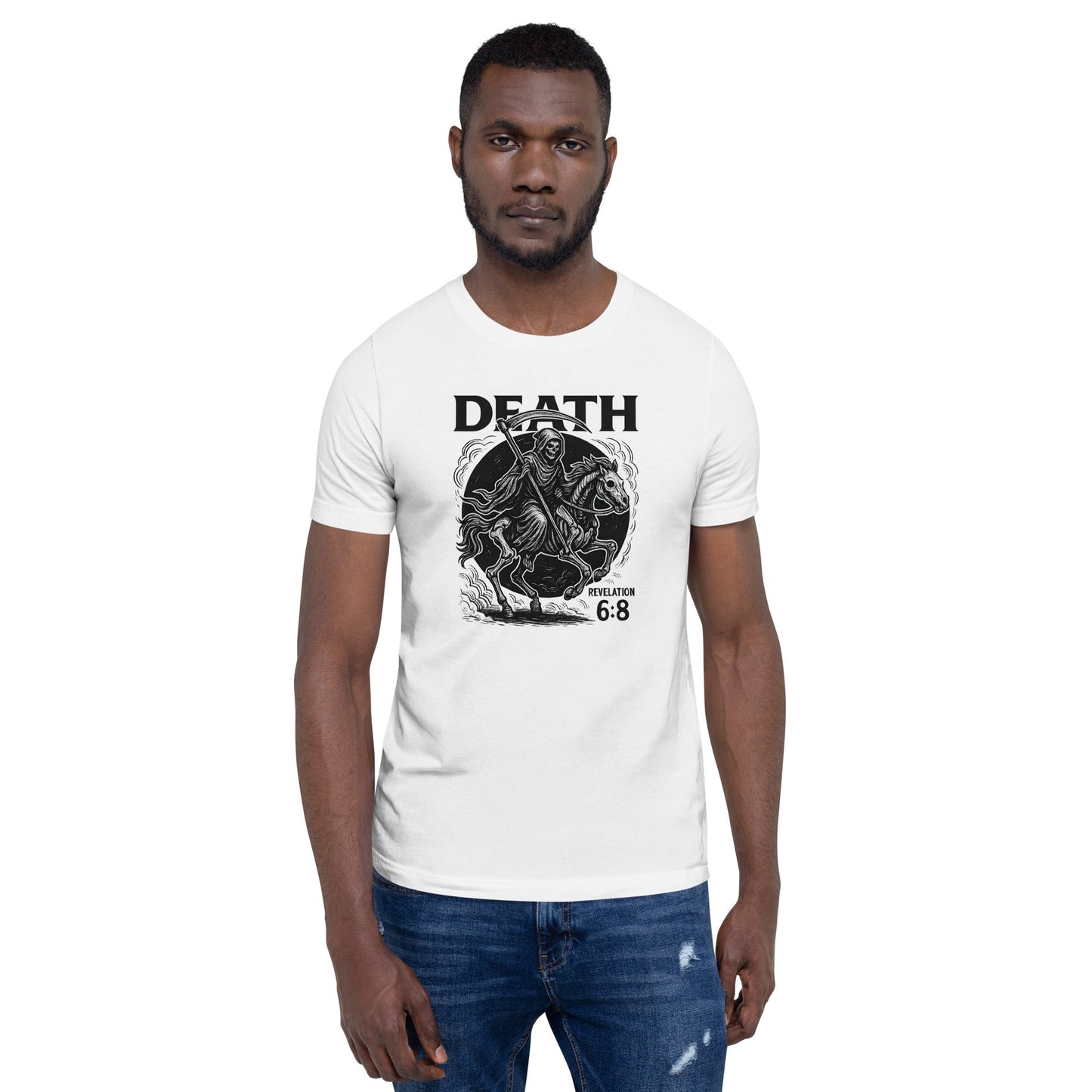 Revelation 6:8 Unisex Black Christian T-Shirt Pale Horse Death Rider - WPiF