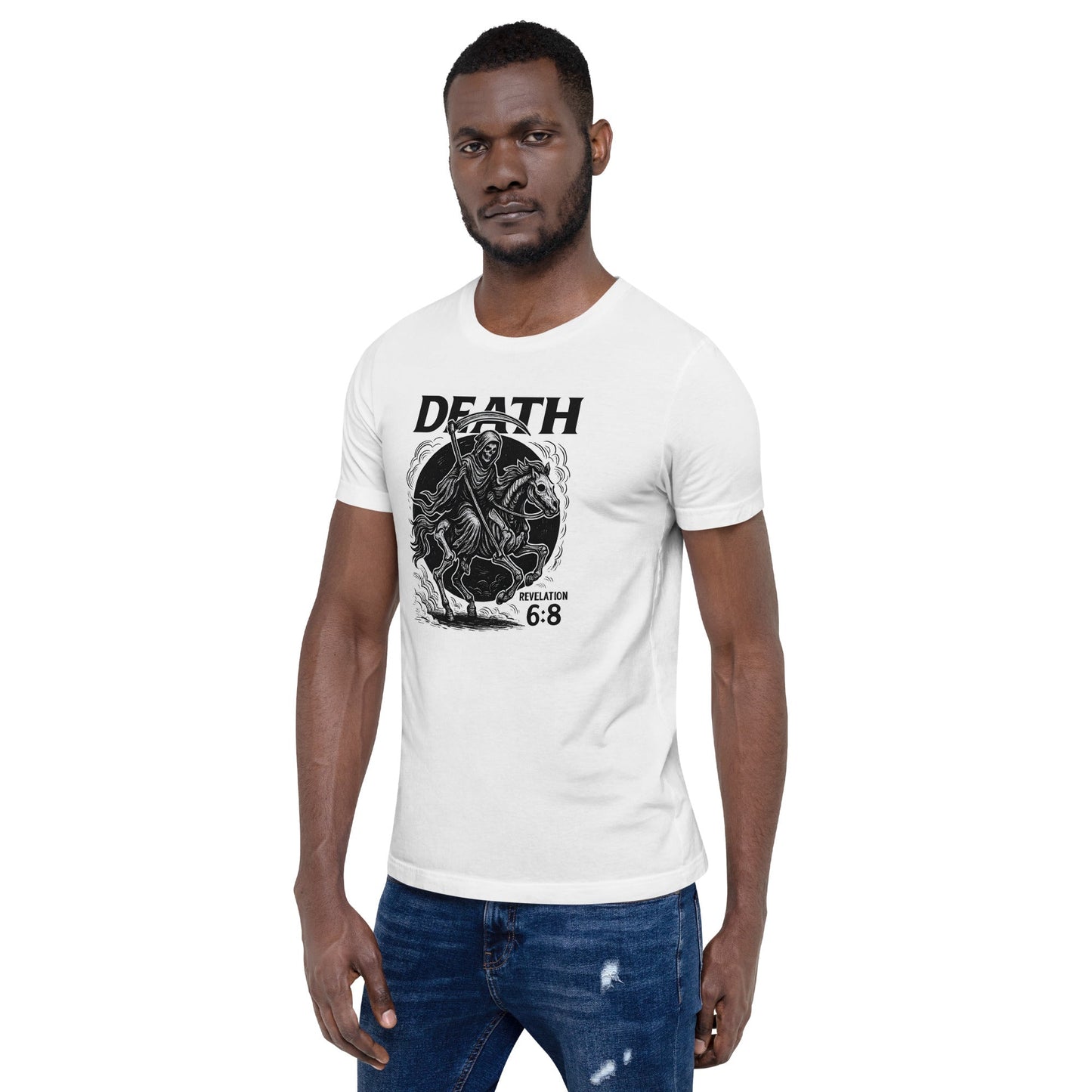 Revelation 6:8 Unisex Black Christian T-Shirt Pale Horse Death Rider - WPiF