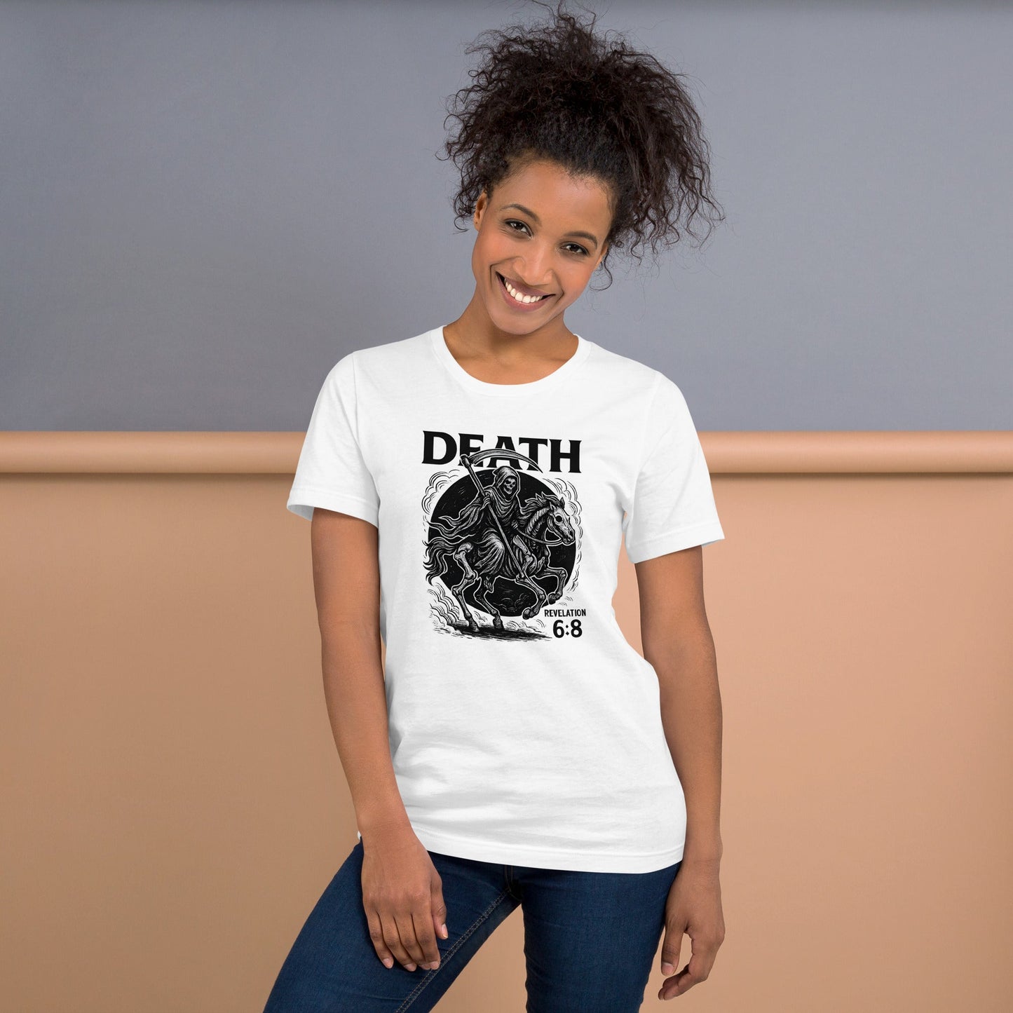 Revelation 6:8 Unisex Black Christian T-Shirt Pale Horse Death Rider - WPiF