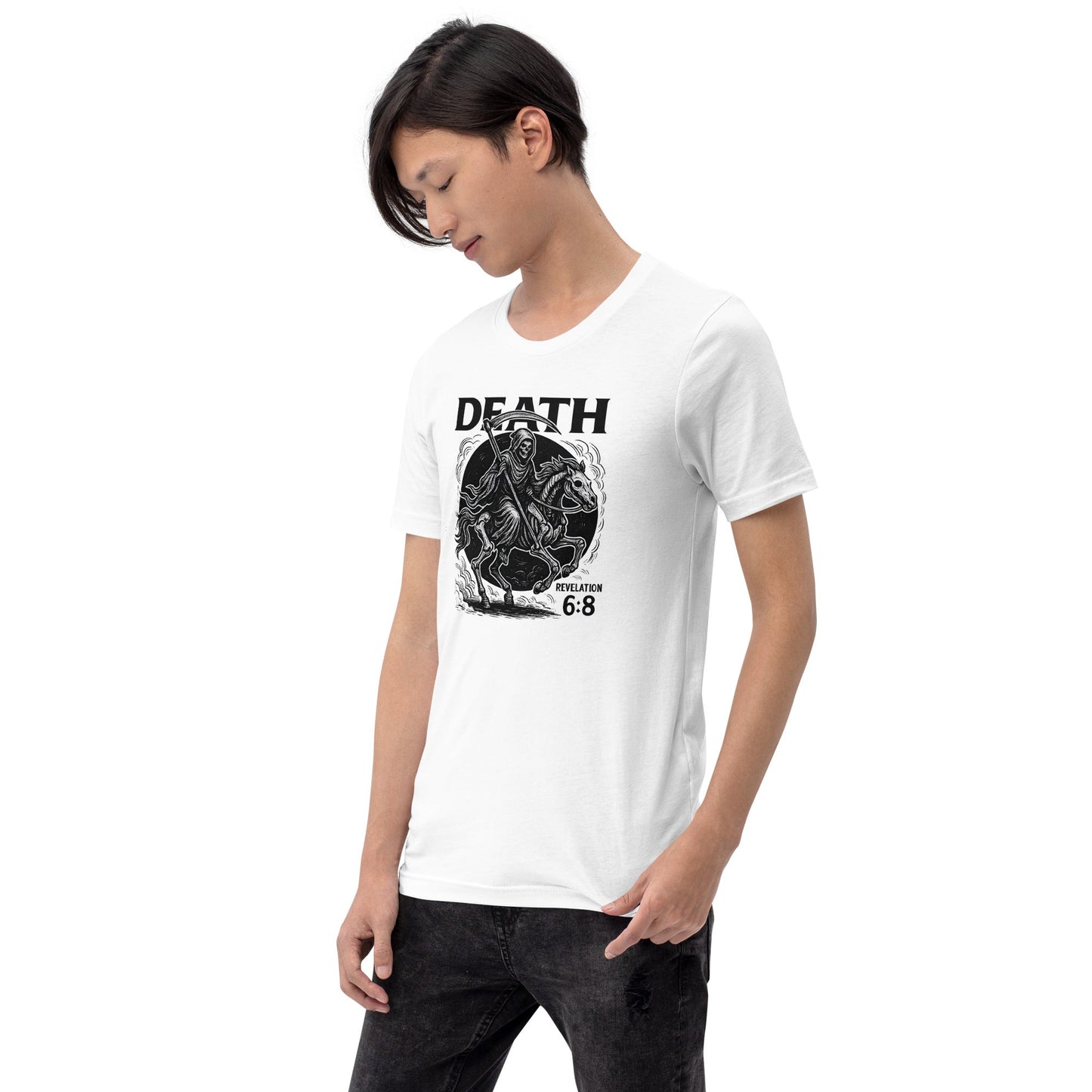 Revelation 6:8 Unisex Black Christian T-Shirt Pale Horse Death Rider - WPiF