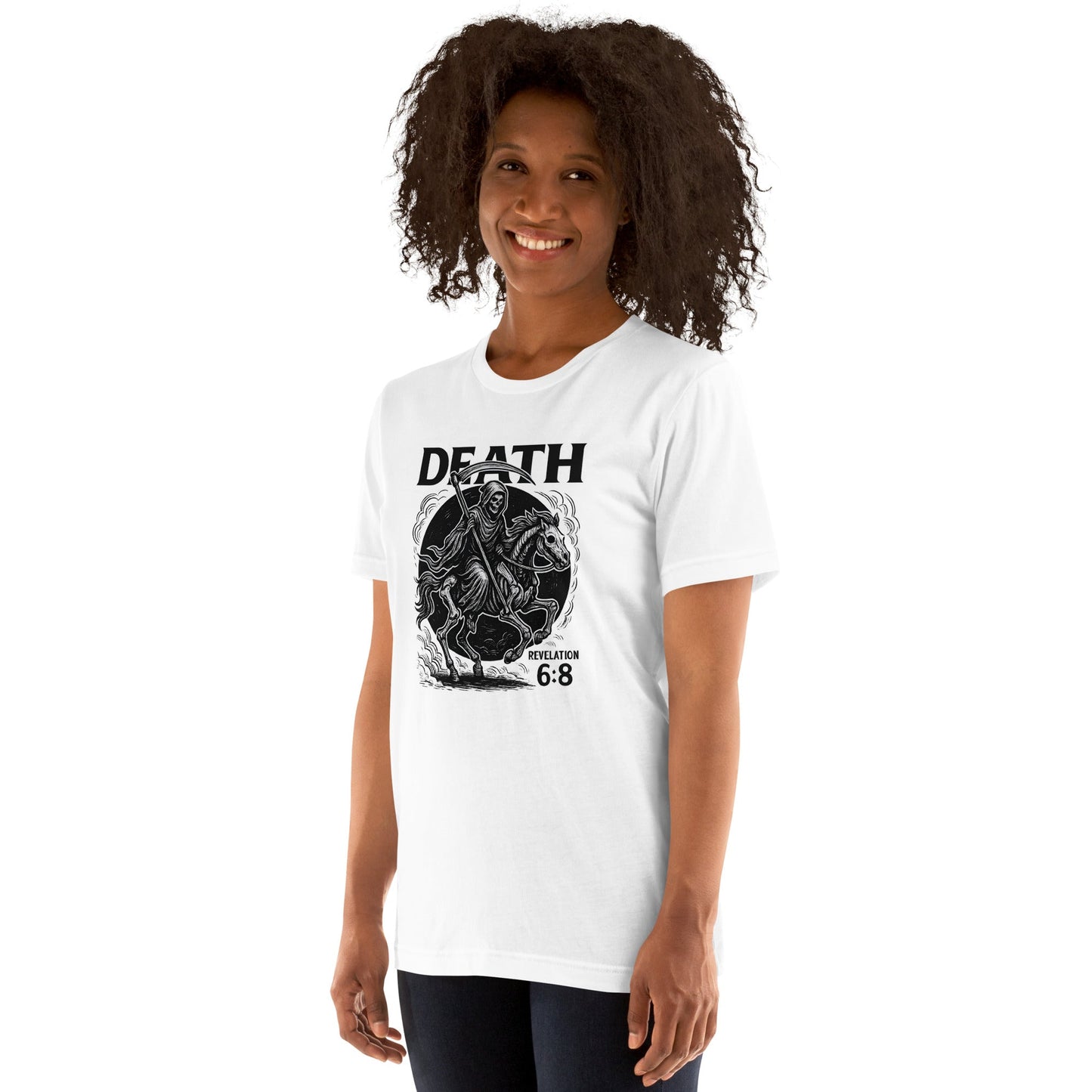 Revelation 6:8 Unisex Black Christian T-Shirt Pale Horse Death Rider - WPiF
