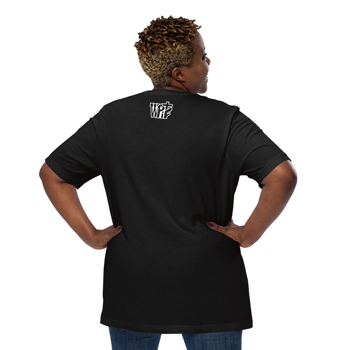 Romans 8:37 Unisex Black Christian T-Shirt Conquerors Design - WPiF