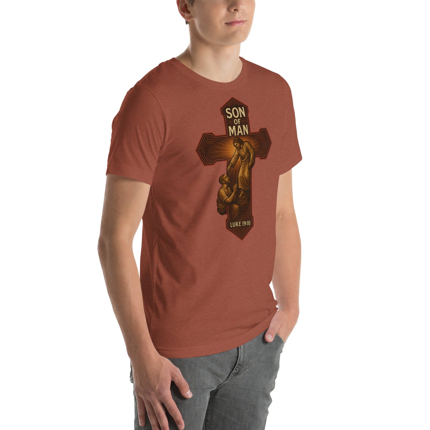 Son of Man Unisex Brown Christian T-Shirt Bold Faith Apparel - WPiF