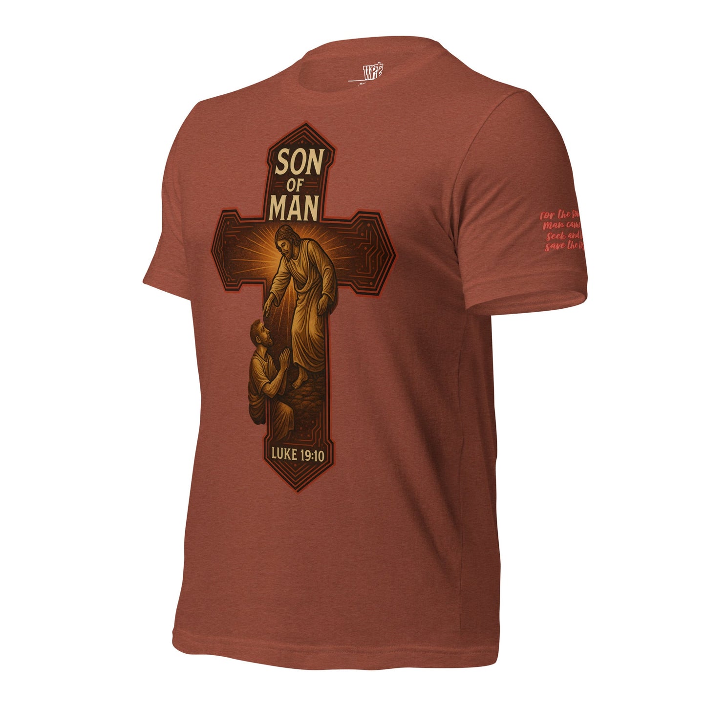 Son of Man Unisex Brown Christian T-Shirt Bold Faith Apparel - WPiF