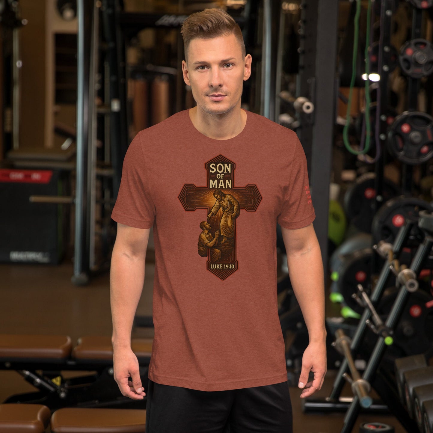 Son of Man Unisex Brown Christian T-Shirt Bold Faith Apparel - WPiF