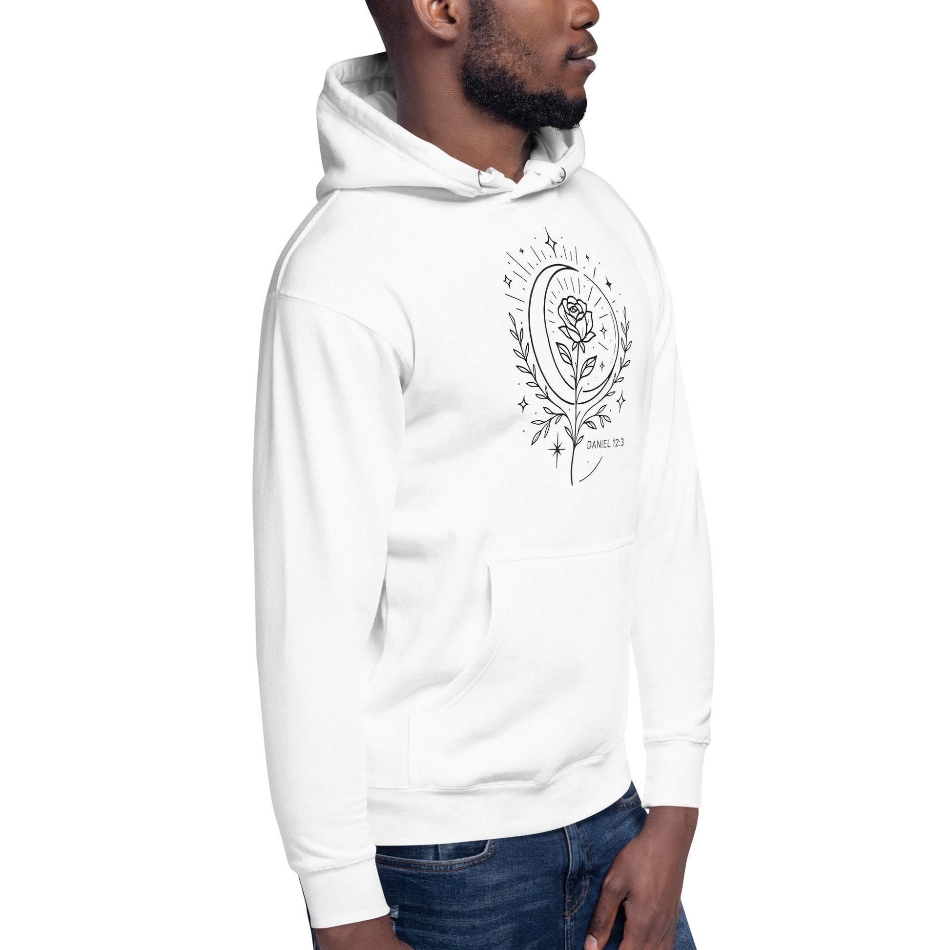 Daniel 12:3 Unisex White Christian Hoodie Shine Like the Stars - WPiF