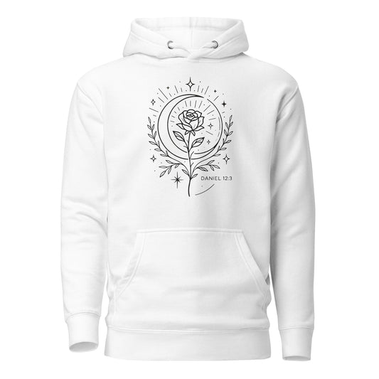 Daniel 12:3 Unisex White Christian Hoodie Shine Like the Stars - WPiF