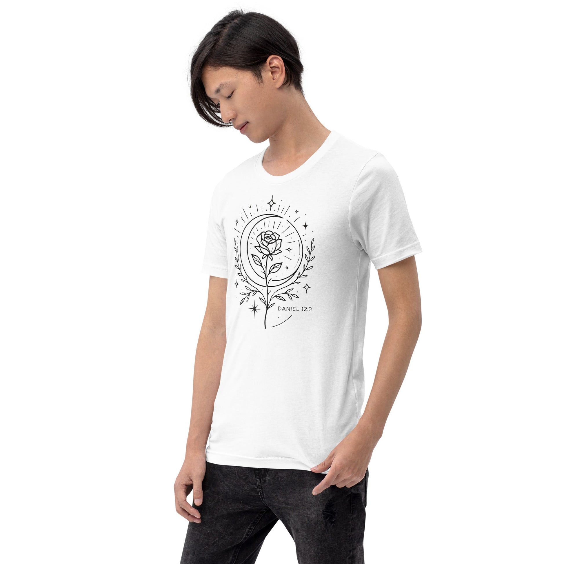 Daniel 12:3 Unisex White Christian T-Shirt Those Who Shine Faith Design - WPiF